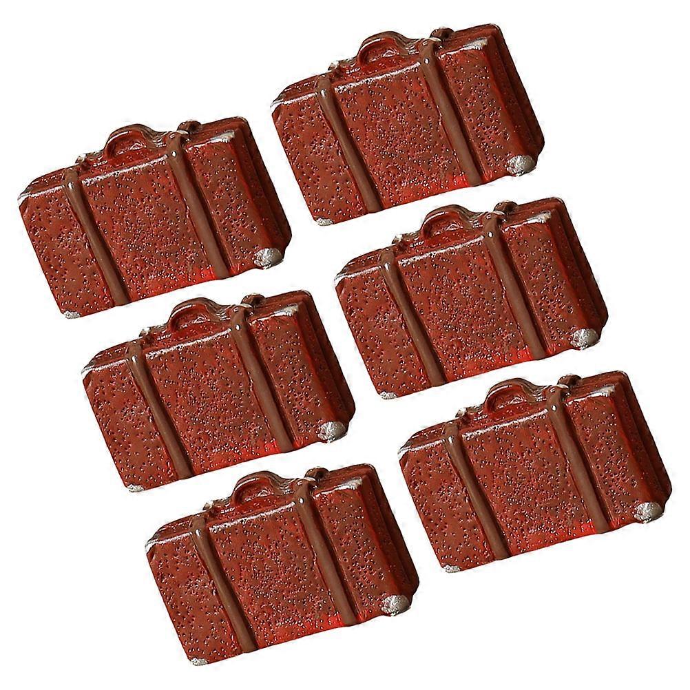 6pcs Vintage Dollhouse Mini Suitcase Set Travel Luggages Props for Dollhouse Mini Resin Cases Mini Luggage Cases