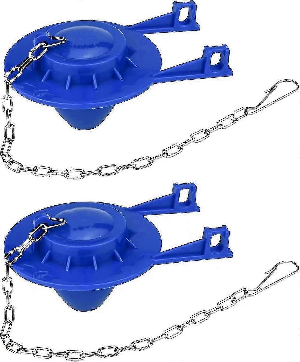 2Pc Universal 2 Inch Toilet Flapper Replacement Kit with Silicone Stopper & Chain