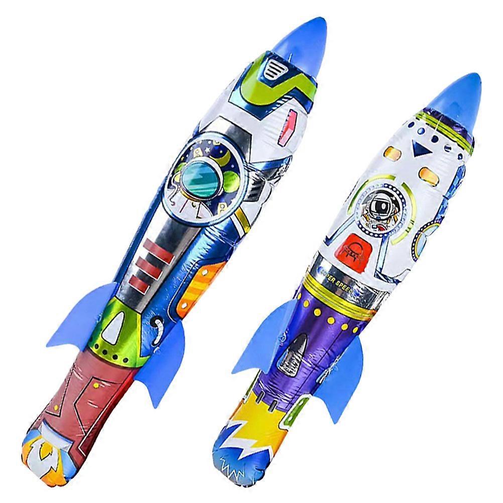 Inflatable Rockets Outdoor Sports Toys Hand Thrown Launch 63x14x14cm Children 2Pcs