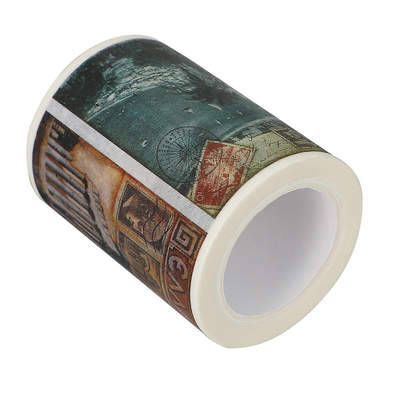 1 Roll Washi Paper Tape Vintage Decorative Tape for Journals Scrapbooking DIY Crafts Easy to Tear Remove No Sticky Residue for Notebooks Jars