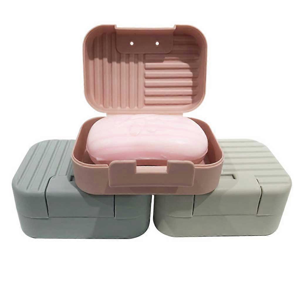 Portable Travel Soap Container Green Rectangular Storage Sealing 3Pcs