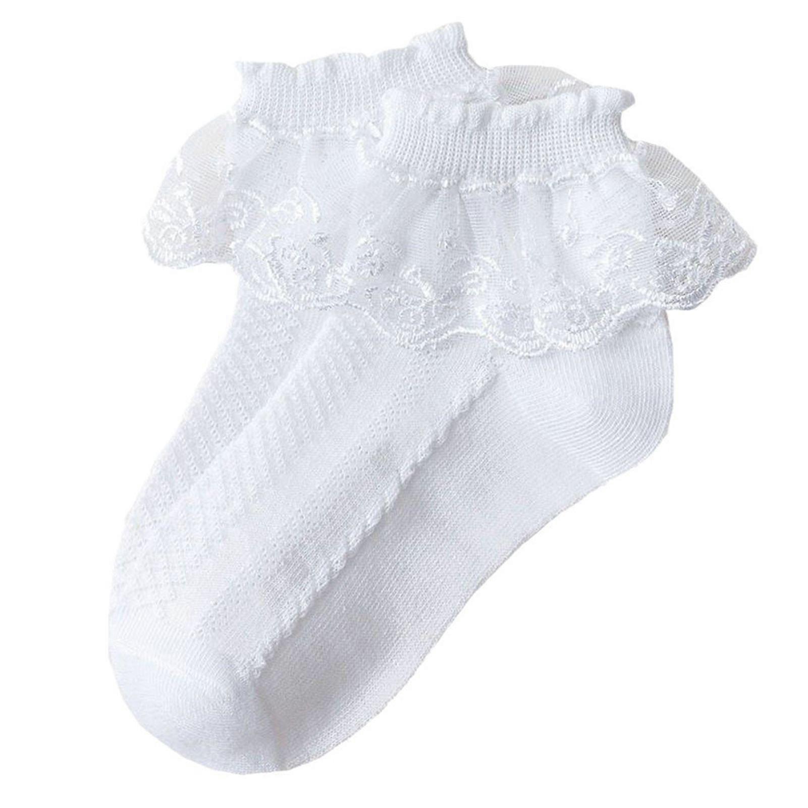 Baby Lace Cuff Socks Japanese Lace Princess White Dance Socks for Daily Wear