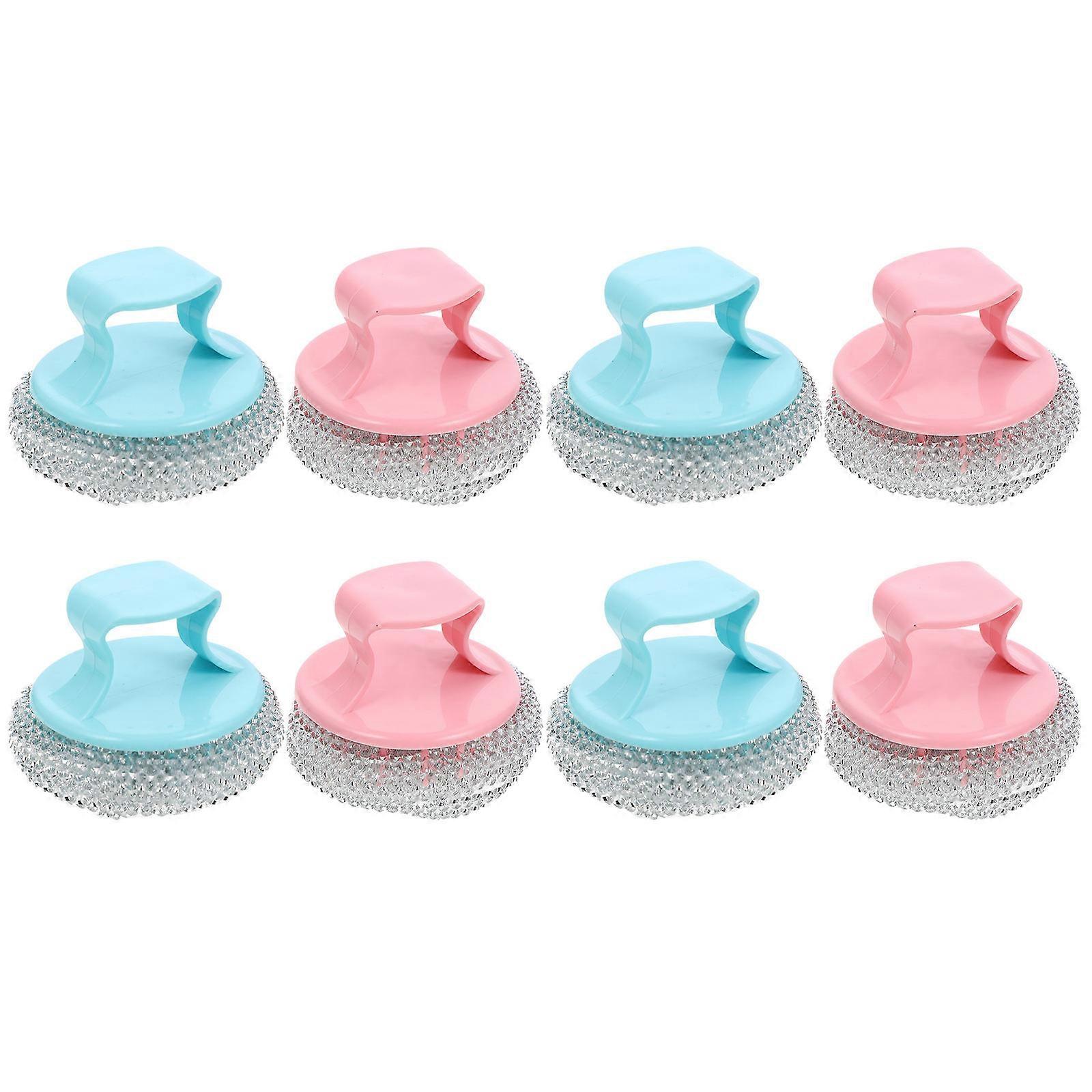Durable Stainless Steel Wire Ball Brush with Comfortable Plastic Handle for Kitchen Cleaning 8pcs Assorted Color
