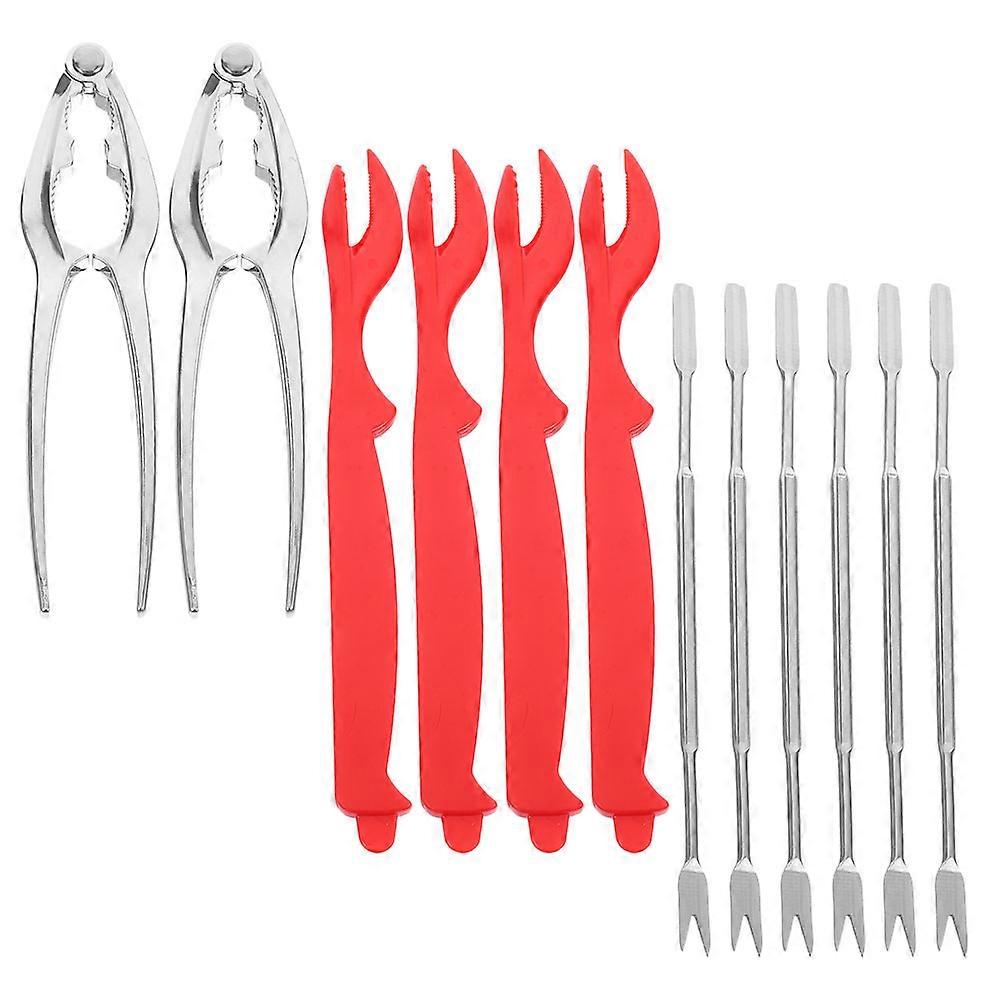 Stainless Steel Crab Needle And Scissors Set Assorted Color For Cracking Crab Legs 15.30X3.30X1.20CM Seafood Enthusiasts 12Pcs