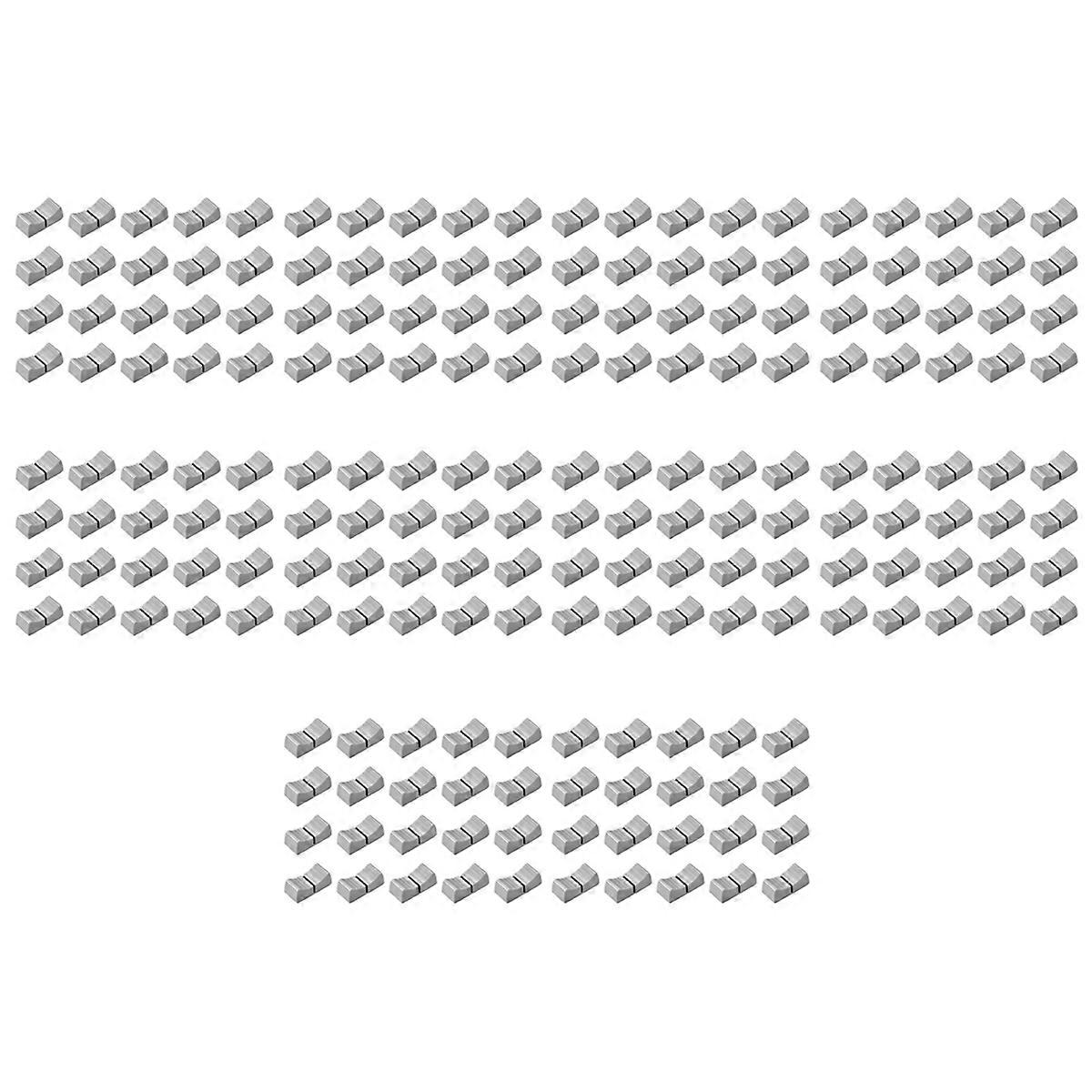 200Pcs 24mmx11mmx10mm Console Mixer Slider Fader Knobs Replacement for Potentiometer Gray Knob Black