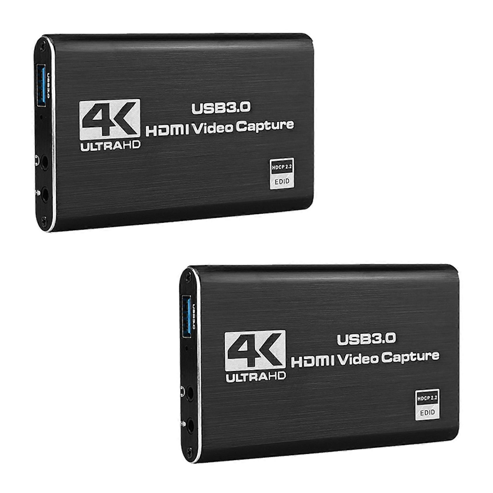 2X Video Capture Card 4K Screen Record USB3.0 1080P 60FPS Game Capture Device