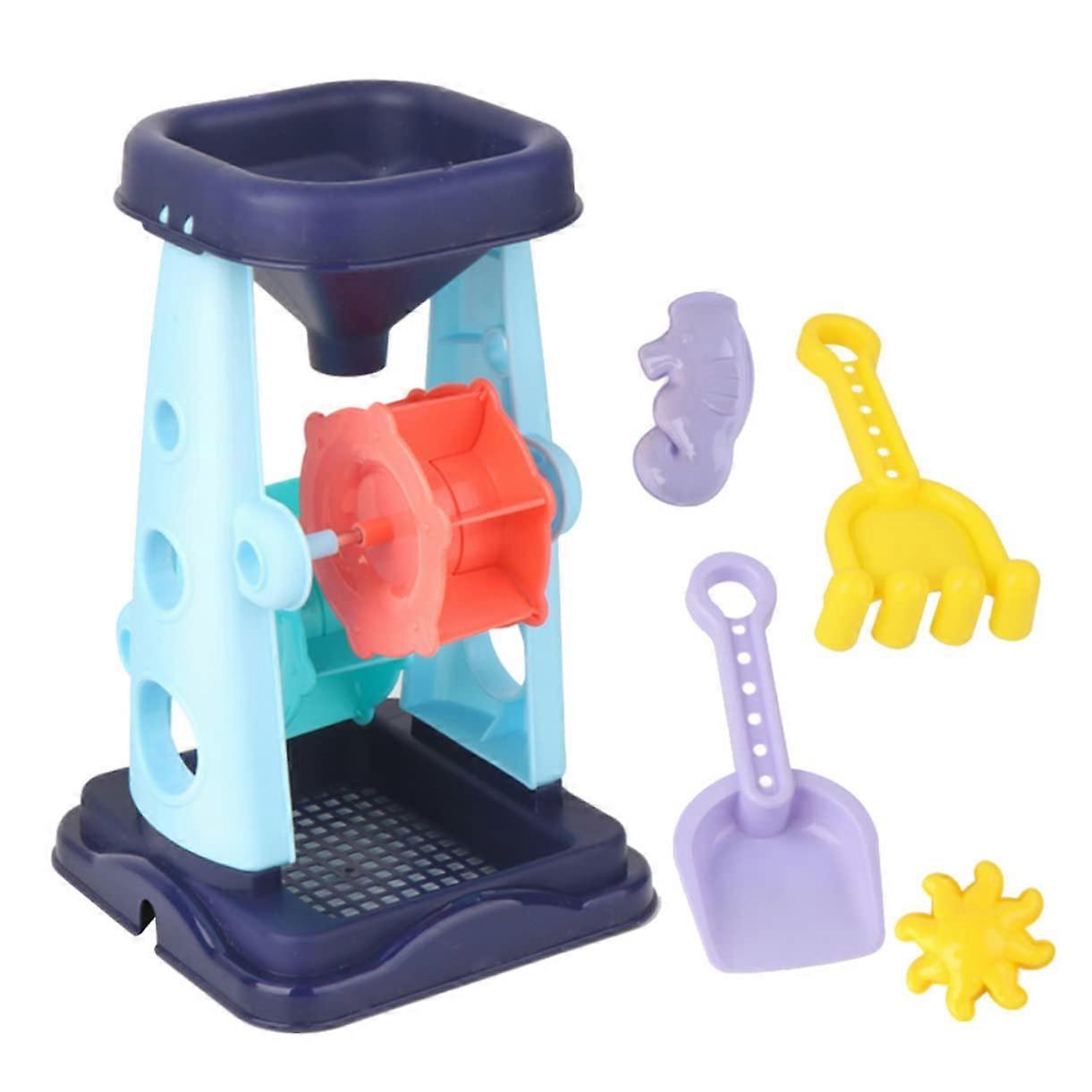 5Piece Sand Toy Set for Creative Hourglass Play and Sand Molds for Beach Sandbox Accessories in Random Colors Random Color