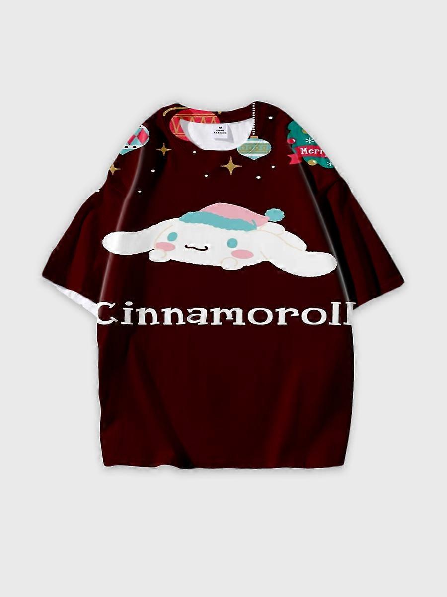 T-shirt round neck Cartoon Pattern loose short sleeve E2448