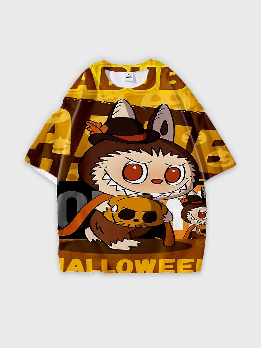 T-shirt round neck Pattern loose short sleeve K7115