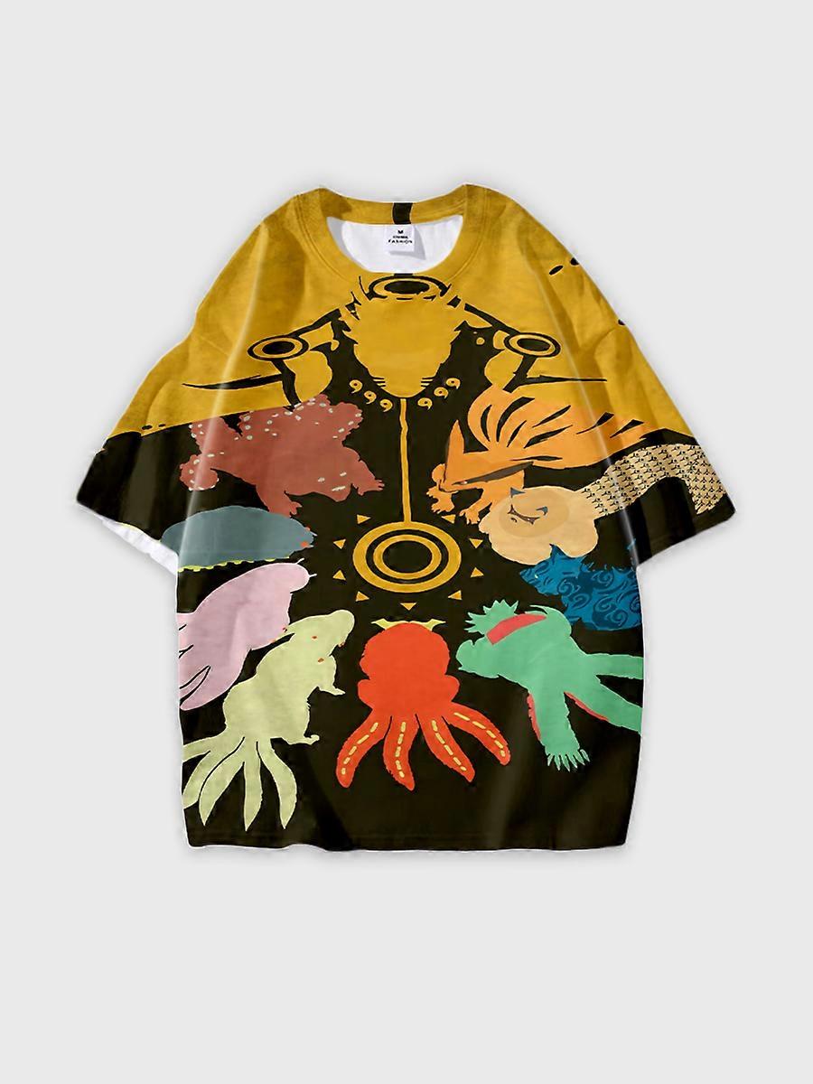 T-shirt round neck Pattern loose short sleeve B1339