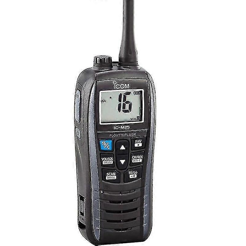 IC-M25 Marine Metallic Gray Lightweight Floating Handheld VHF Radio for Boats Communication
