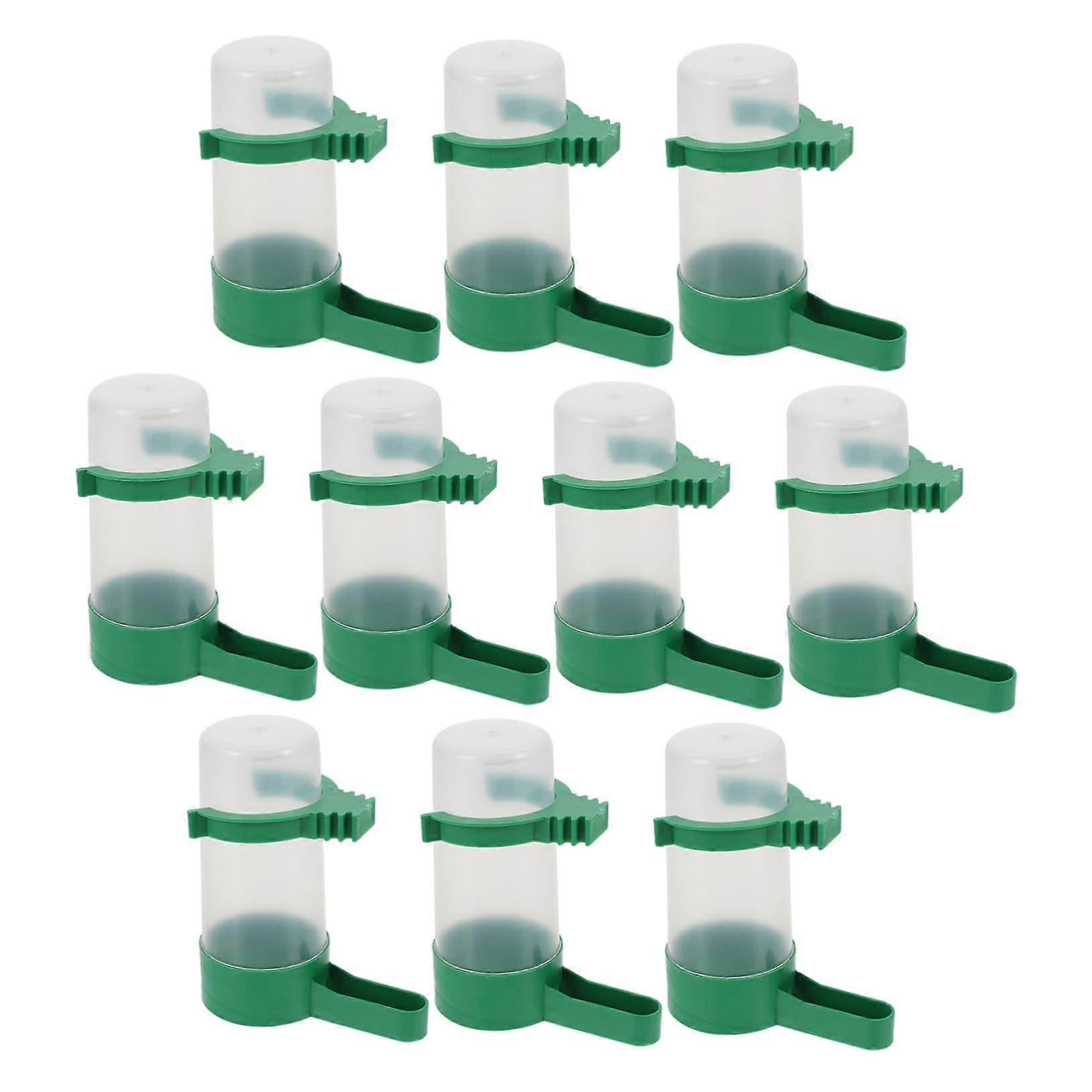 Feedgie Bird Water Bottles for Livestock Pigeon Feeder Waterer Green Pack of 10