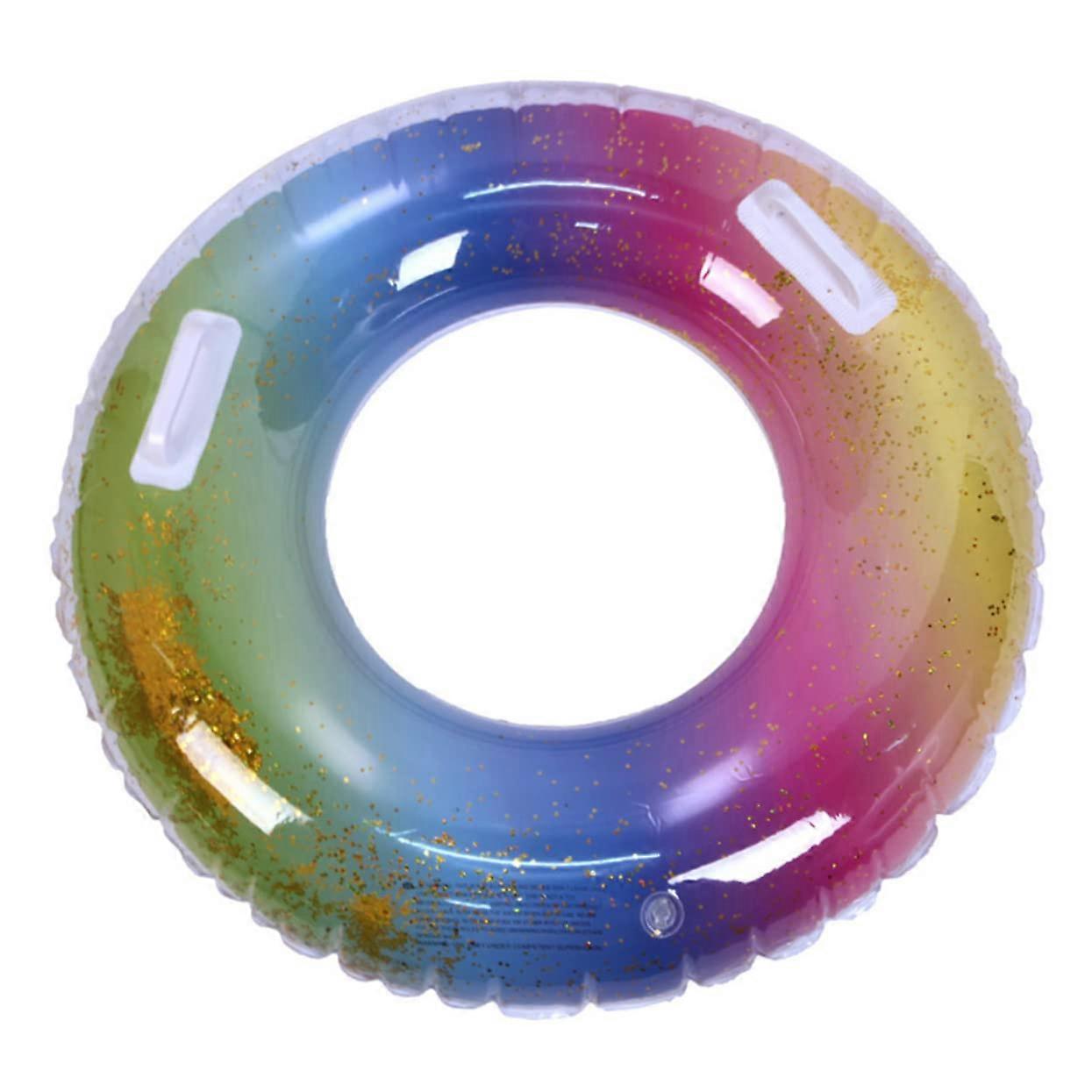Rainbow Swimming Ring Seat Inflatable Floats Large Party Pool Float Lounger 90×90CM