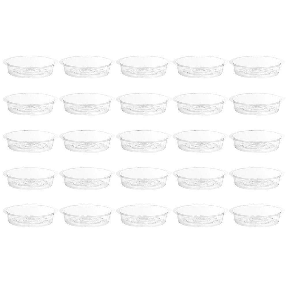 Planter Water Tray 25Pcs Simple Plastic Flowerpot Base For Indoor Planting Transparent Size 20X20CM With Water Drainage Function