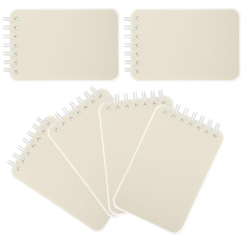 Mini Spiral Notebook with Thickened Pages and Flat Writing Surface for Home Use White 6pcs