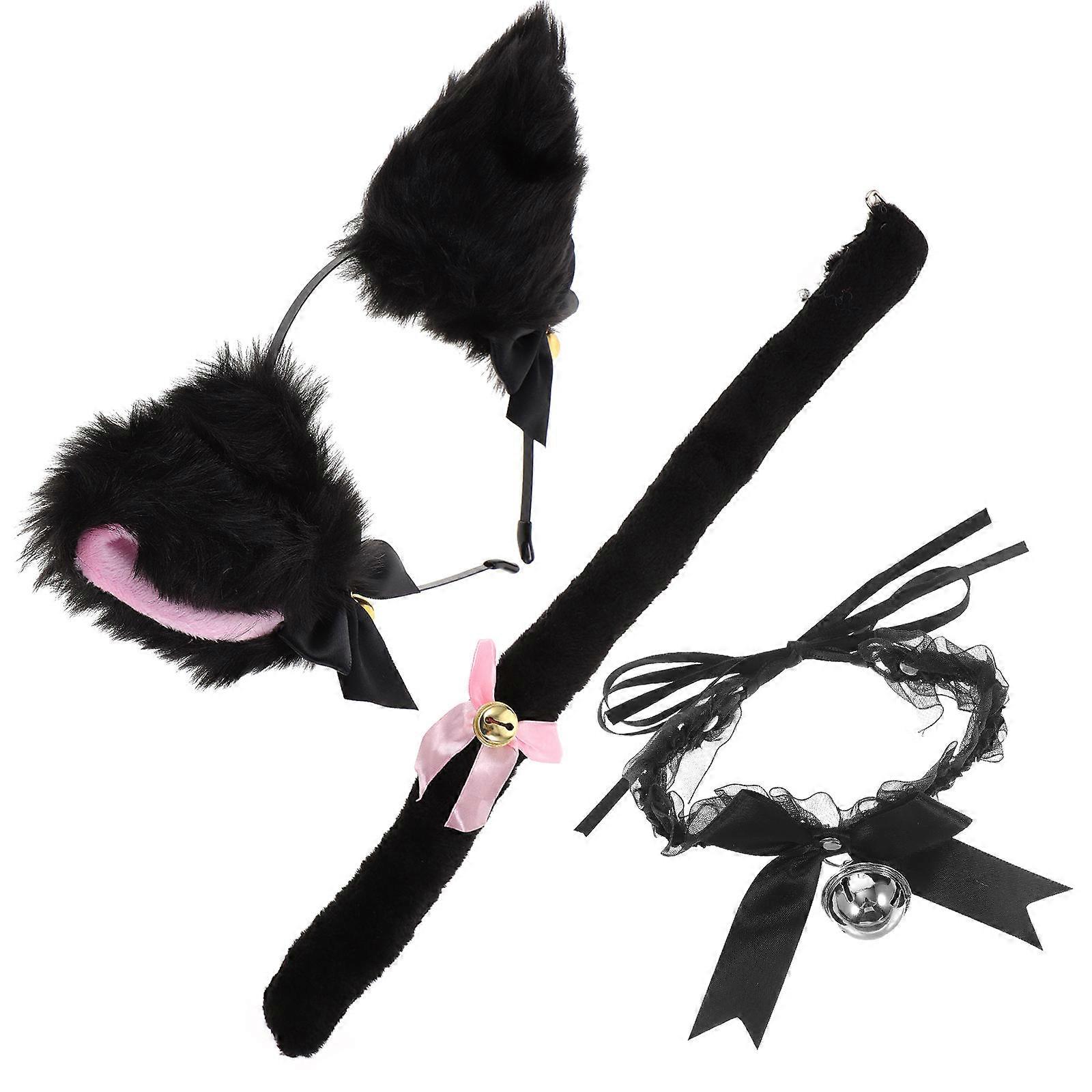 Cosplay Ears Headband with Tail and Choker – Adorable Costume Accessory for Parties, Dress Up, and Creative Photography, Durable Faux Design