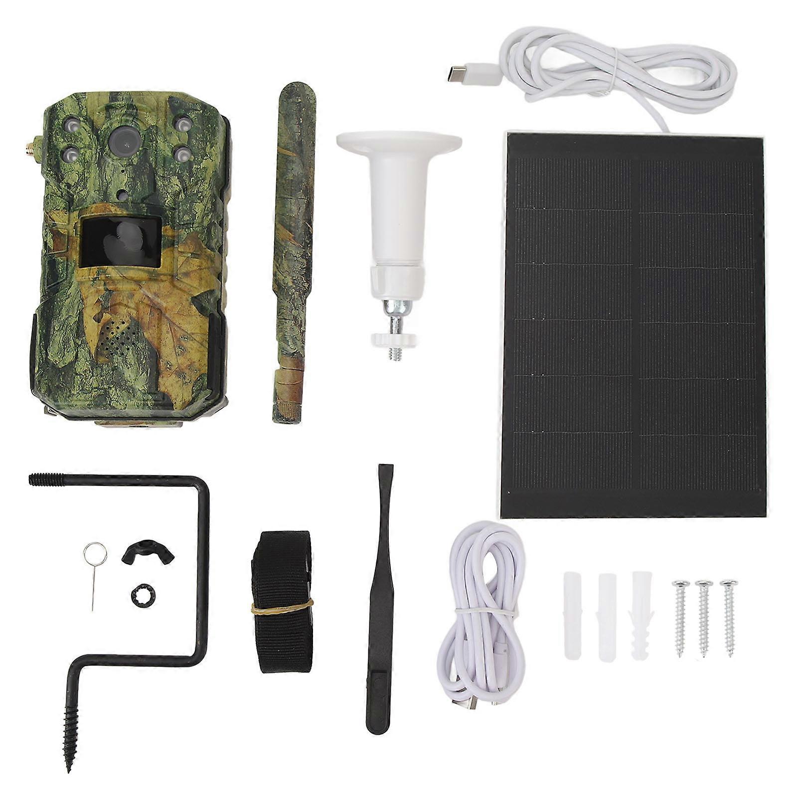 Trail Camera 4G 14MP 2560x1440 IP66 Waterproof 110° Wide Angle Night Vision Two Way Talk Hunting Camera for Outdoor Wildlife US 4G