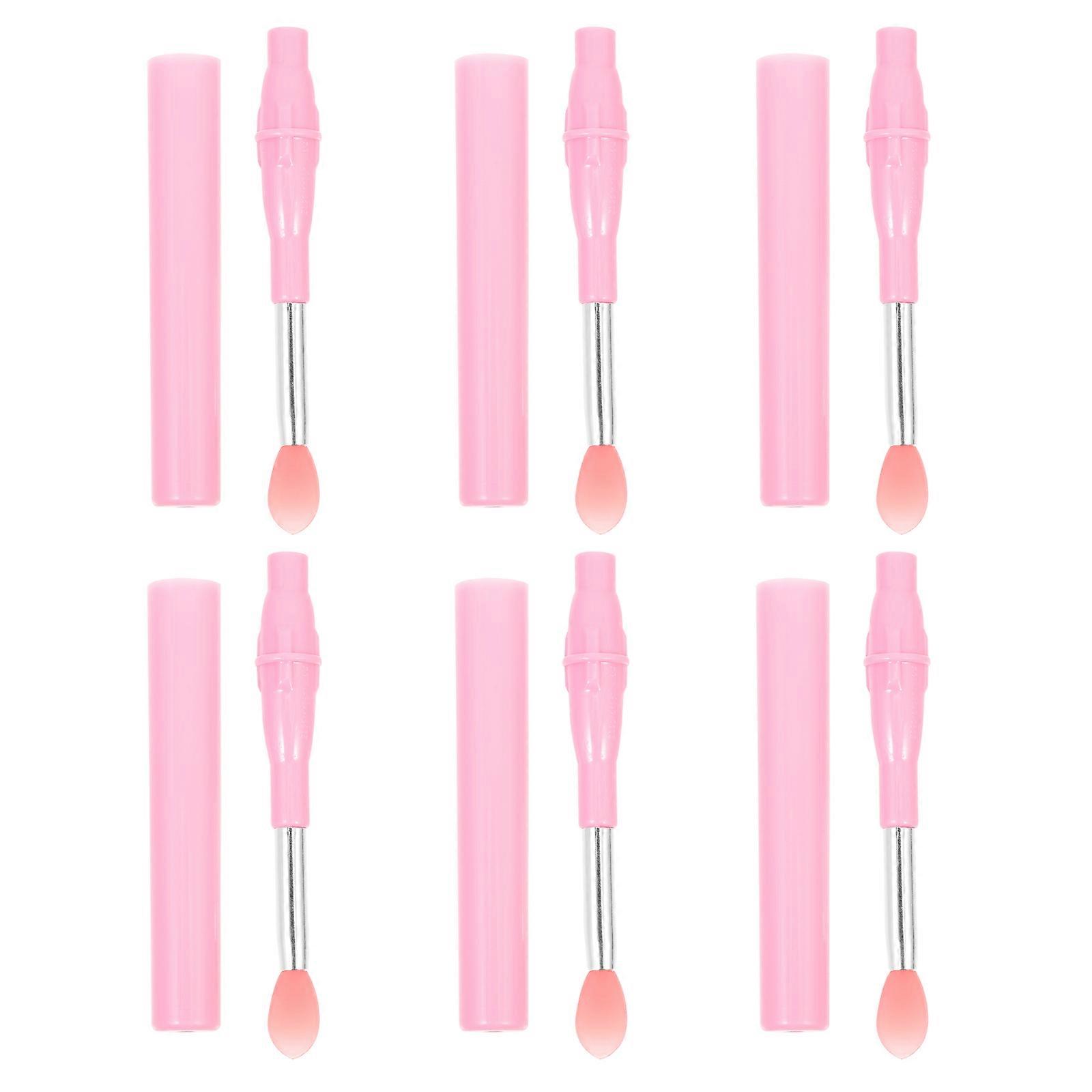 6pcs Pincel de labios Aplicador de labios de silicona Pincel de brillo de labios Lápiz labial