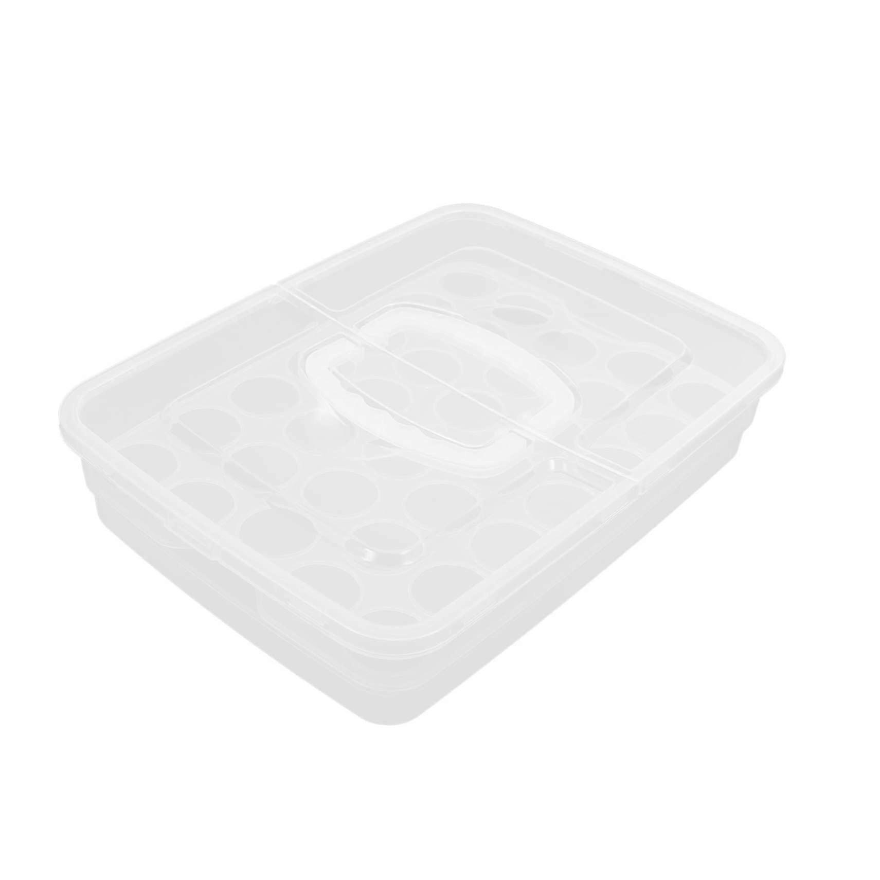 Egg Storage Box with Compartments Transparent Refrigerator Egg Holder Stackable Lid for Fresh Eggs Kitchen Organization and Space Saving