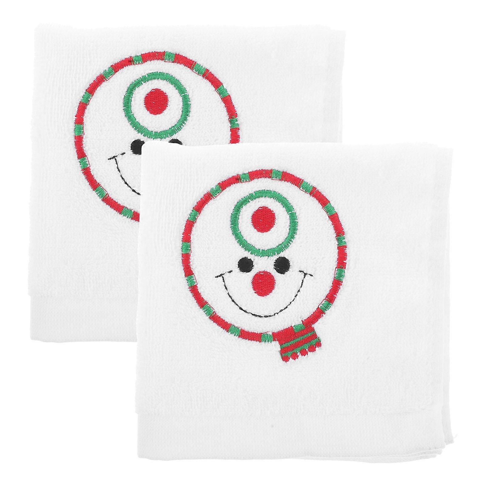 Cute Hand Towels 2Pcs Bath Towel Cake Modelling For New Year Celebration Multi Colored Style