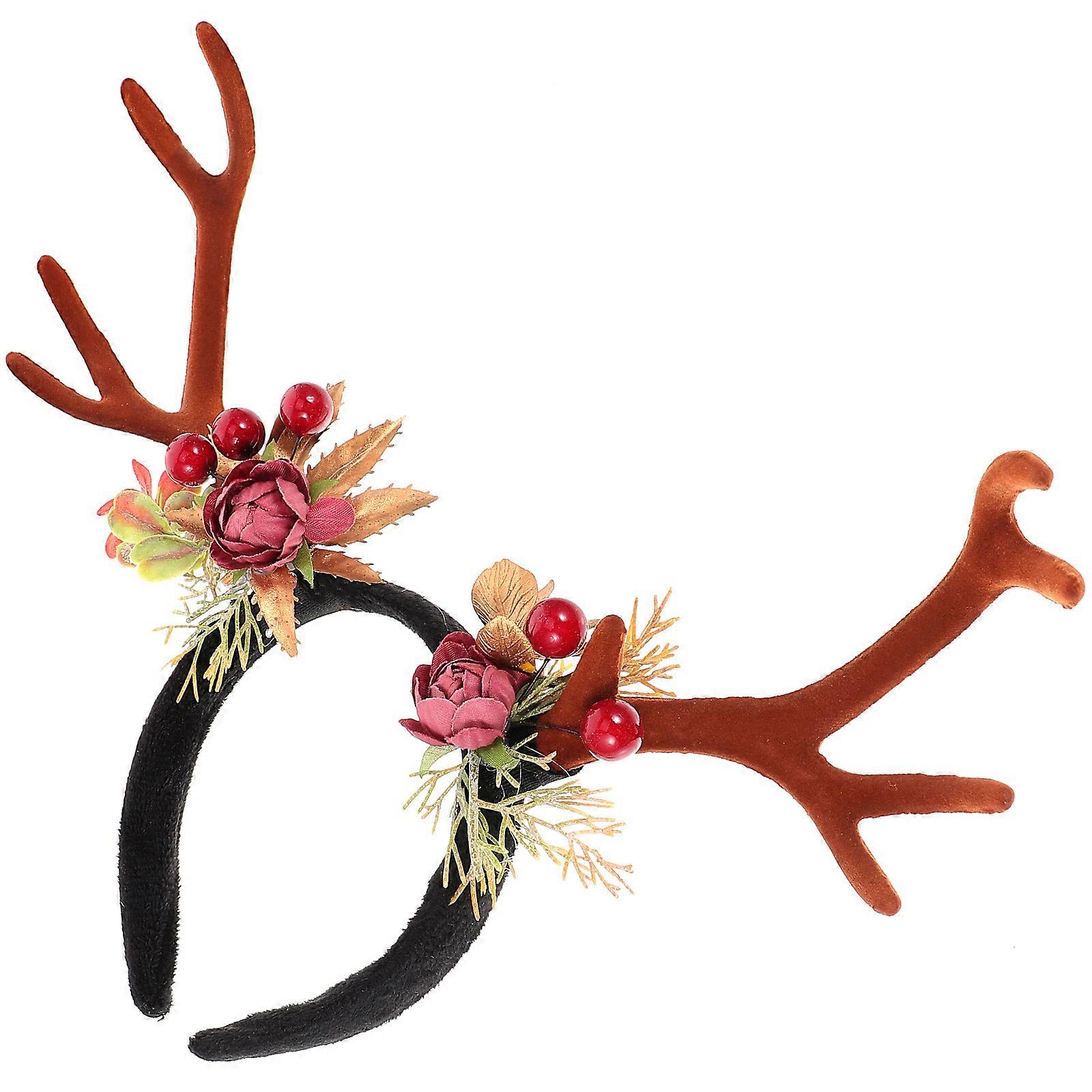 ホリデーヘアアクセサリーヘラジカの角シェイプクリスマスの機会クラシックデザイン1セット