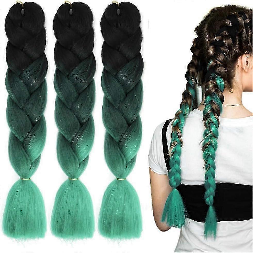 Pack de 3 Extensions de Tresses Cheveux Tressage Ombre Jumbo Tresse Extensions de Cheveux Synthétiques Tressage Extensions de Cheveux Jumbo Braiding Extensions de Cheveux Pour Wo
