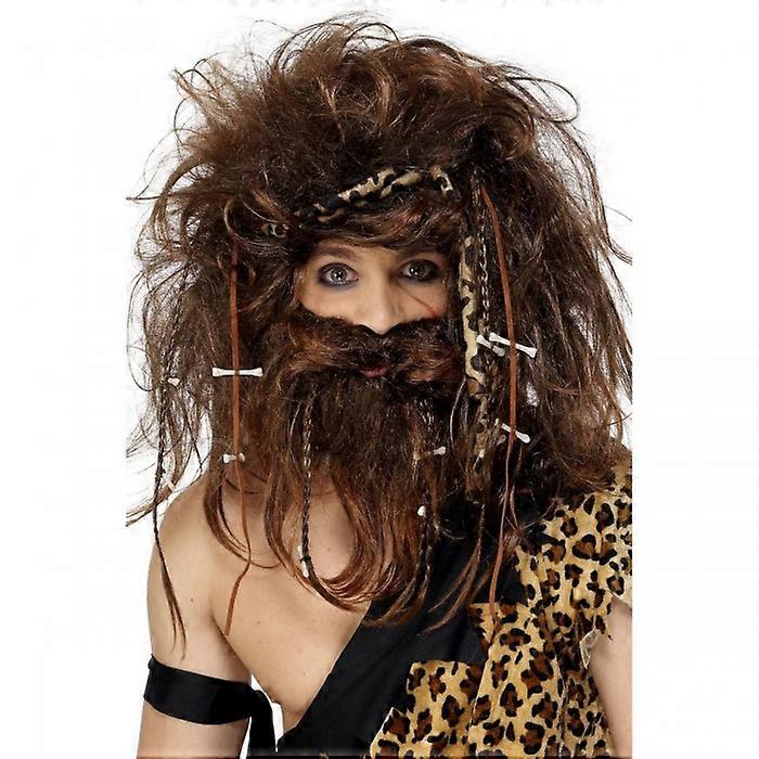 Smiffys Unisex Adult Caveman Beard & Wig Set