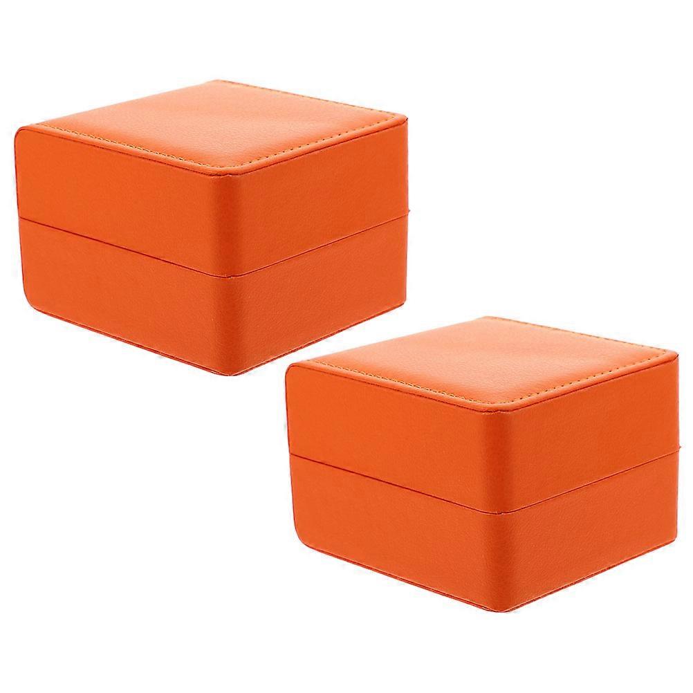 2pcs Wrist Watch Travel Cases Watch Display Box PU Watch Box Watch Storage Organizer