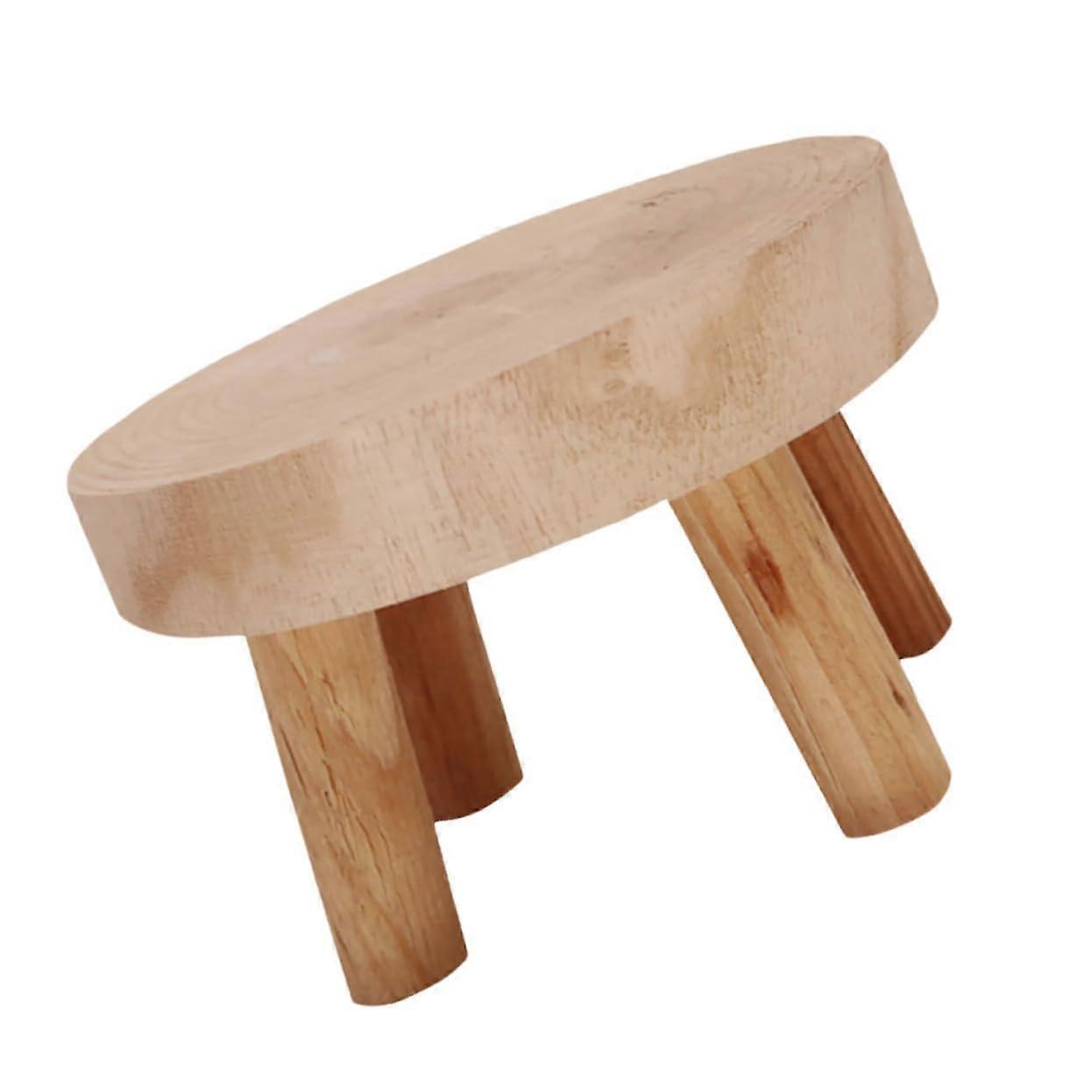 Solid Wood Side Table for Couch with Flower Pot Holder Modern Design