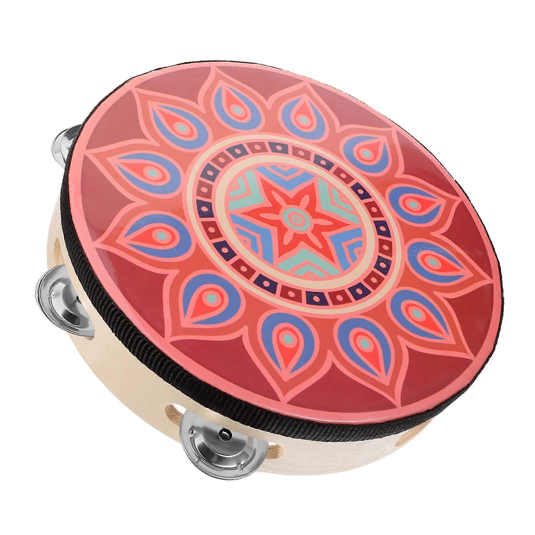 Wooden Handheld Tambourine Percussion Instrument for Dance Performances, Easy to Learn, Comfortable Design, Versatile Use