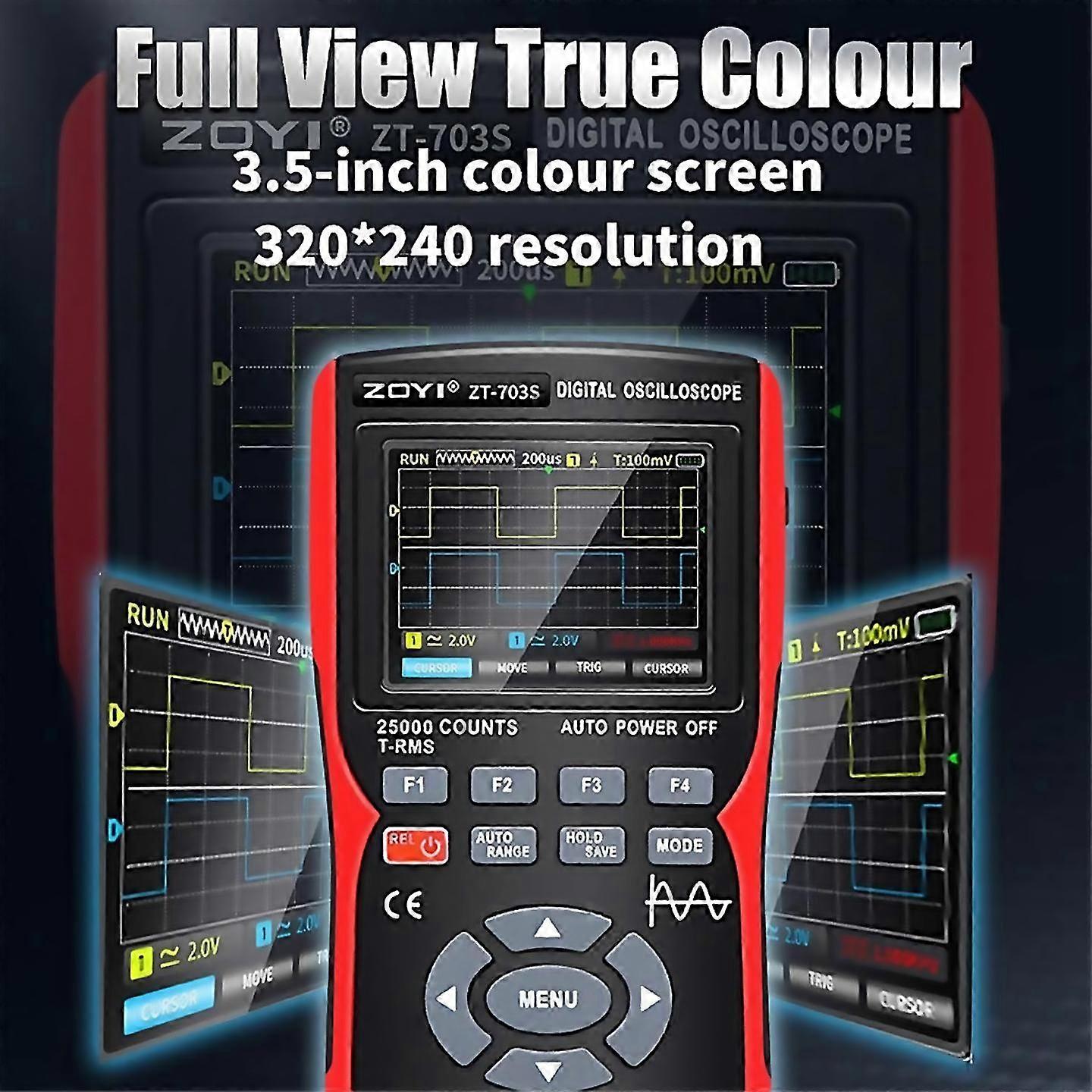 Zoyi Zt703s 3in1 Digital Oscilloscope Multimeter 50mhz 280ms Rate Pc Waveform Data Storage Dual Osci