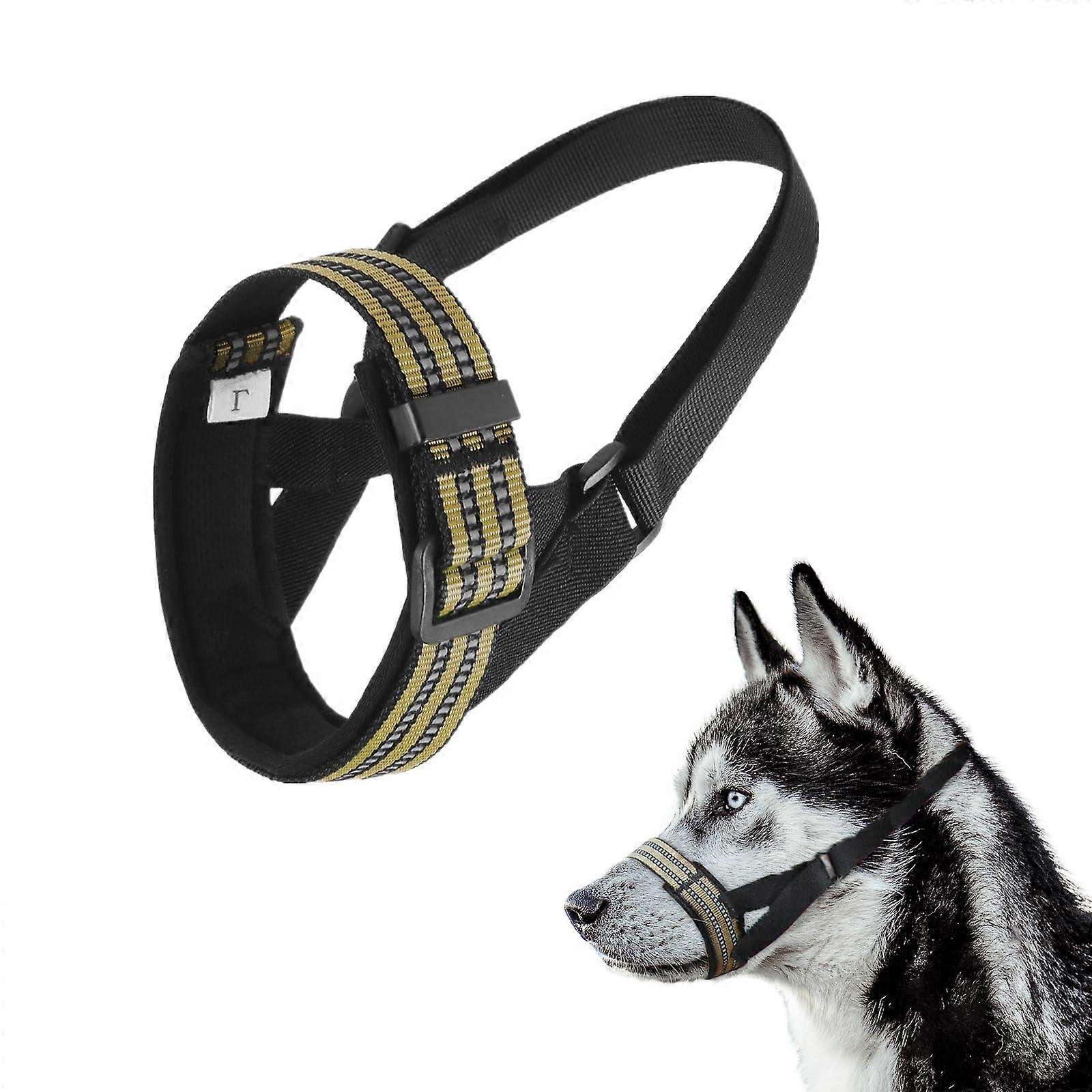 Dog Muzzle, Flexible Nylon Soft Stop-Bell Muzzle with Adjustable Strap for Pet Training to Prevent Biting, Sizes S, M, L