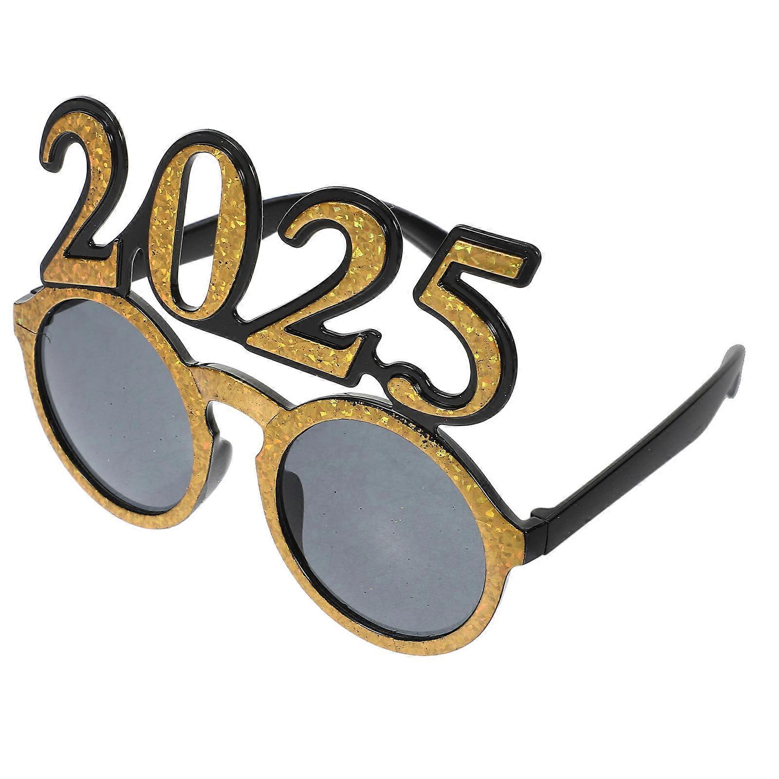 Worgeous Number 2025 New Year Glasses for Graduation Party and New Year Photo Prop Supply