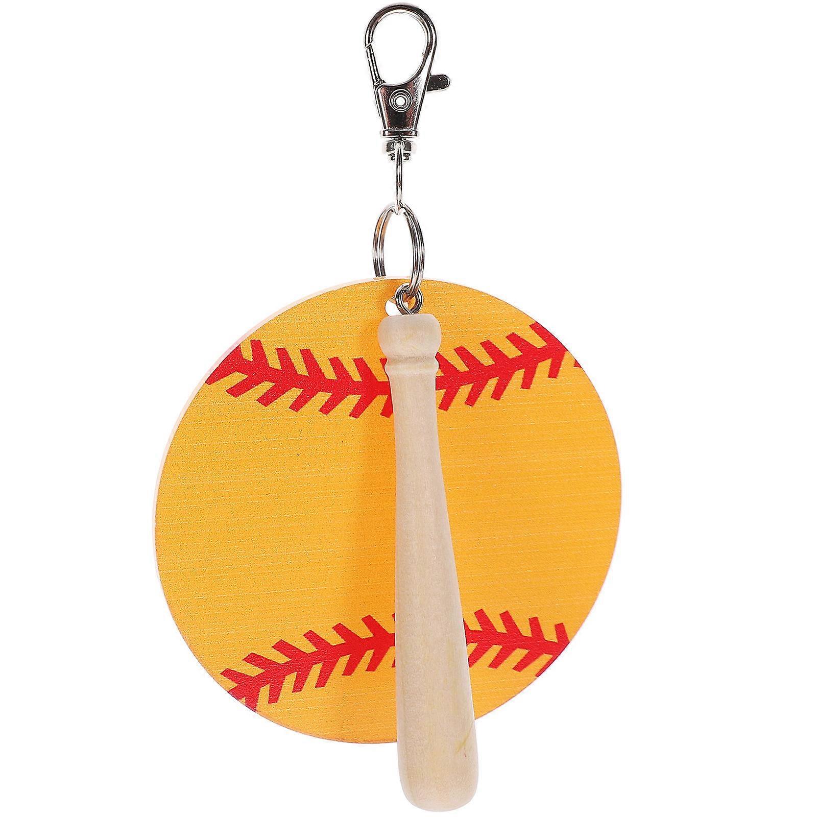 Baseball Party Favors with Decorative Keychains Yellow Color Lightweight Durable for Everyday Use 2pcs