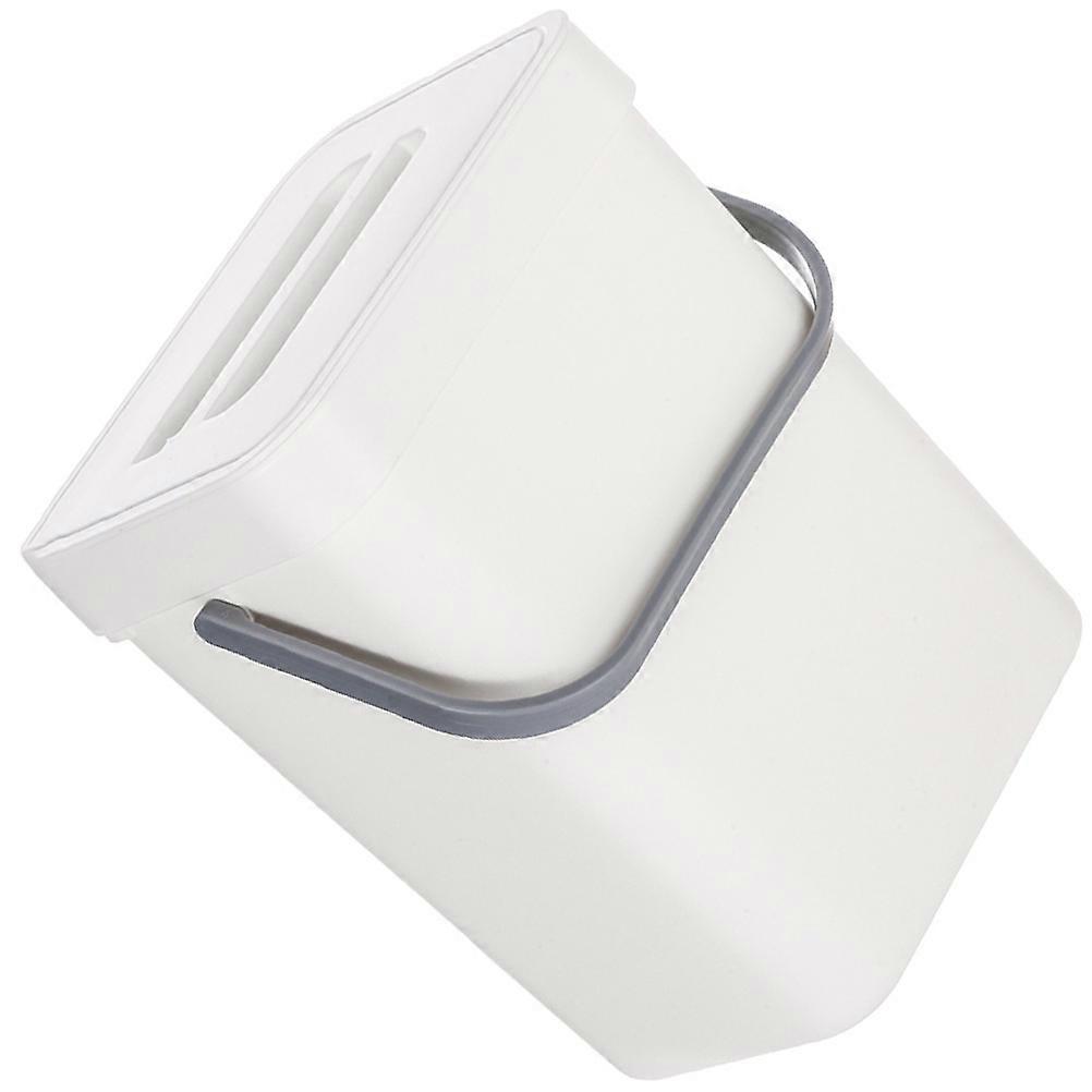 Wall Mounted Kitchen Trash Can with Lid – Compact Space Saving Garbage Container for Bathroom and Cabinet Use