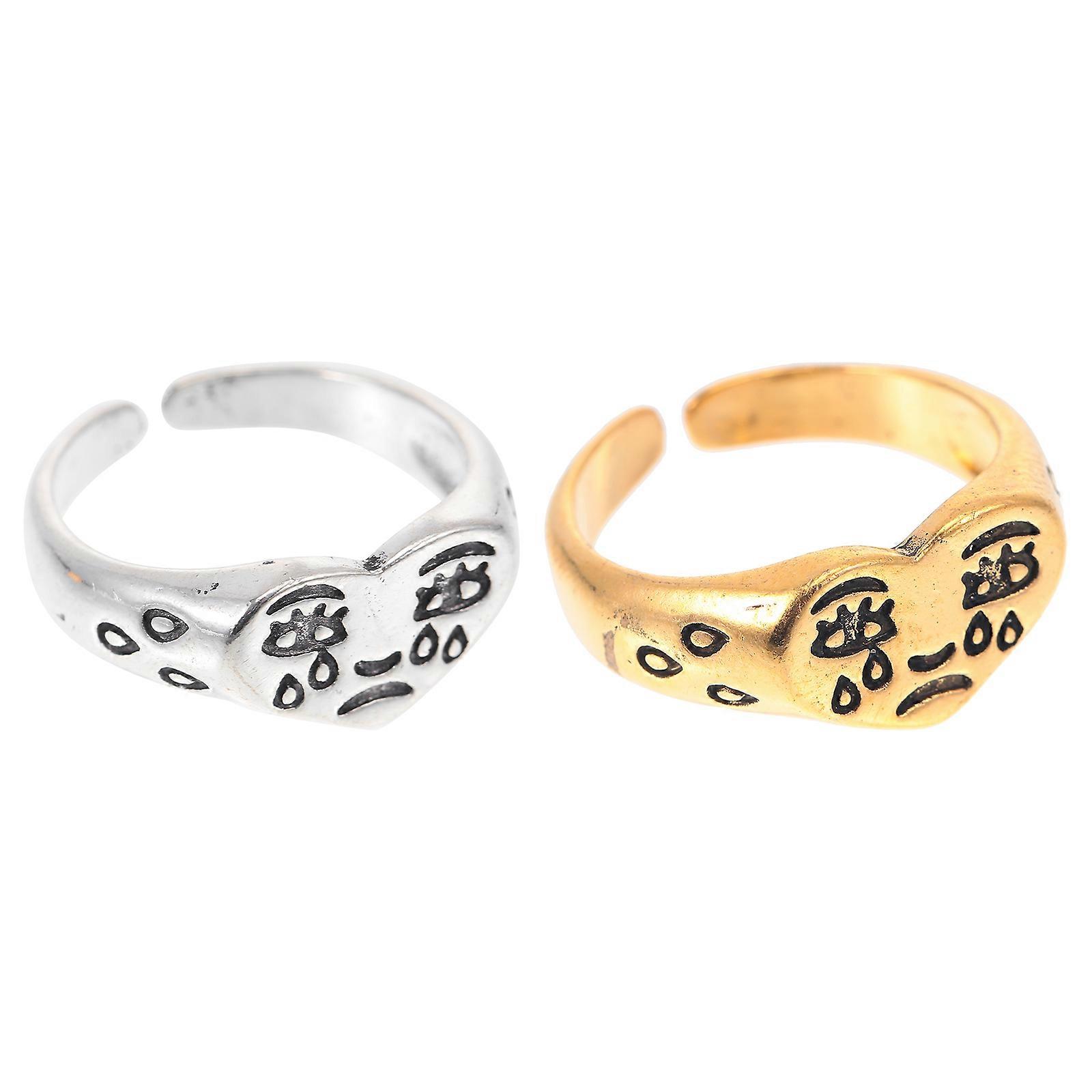 Vintage Adjustable Rings For Daughters With Charming Open Shape Perfect For Dance And Party Events 2Pack