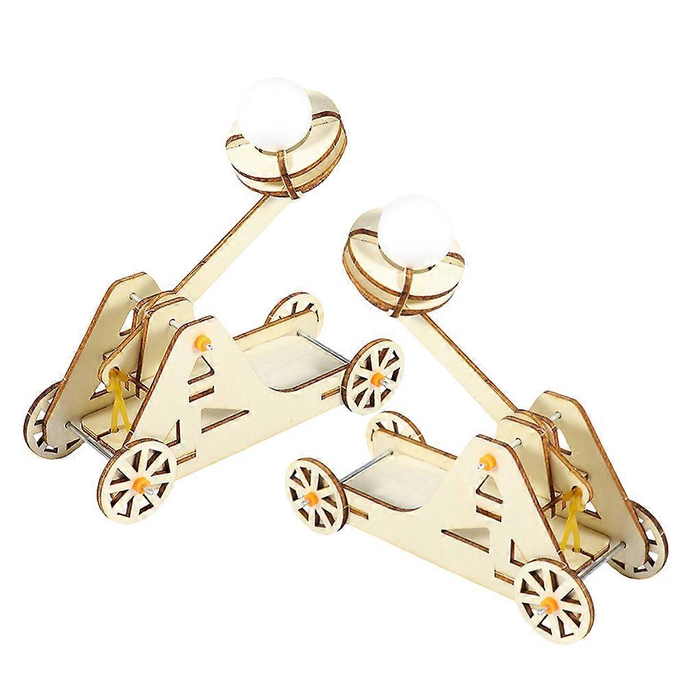 Handmade Catapult Kit Wooden Trebuchet Kit for Educational Science Project 2Sets