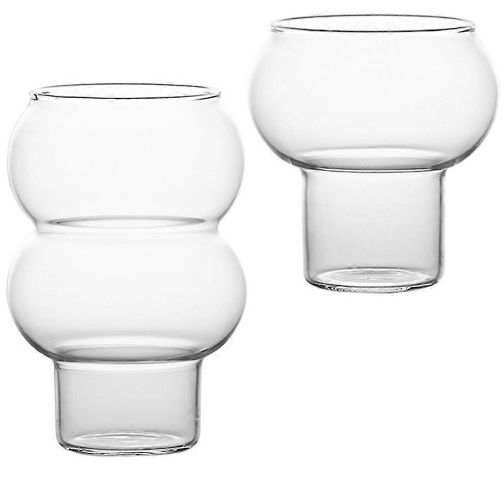 Iced Coffee Glasses 2Pcs Great For Restaurant Use 7X7X14CM Stylish Design For Elegant Serving