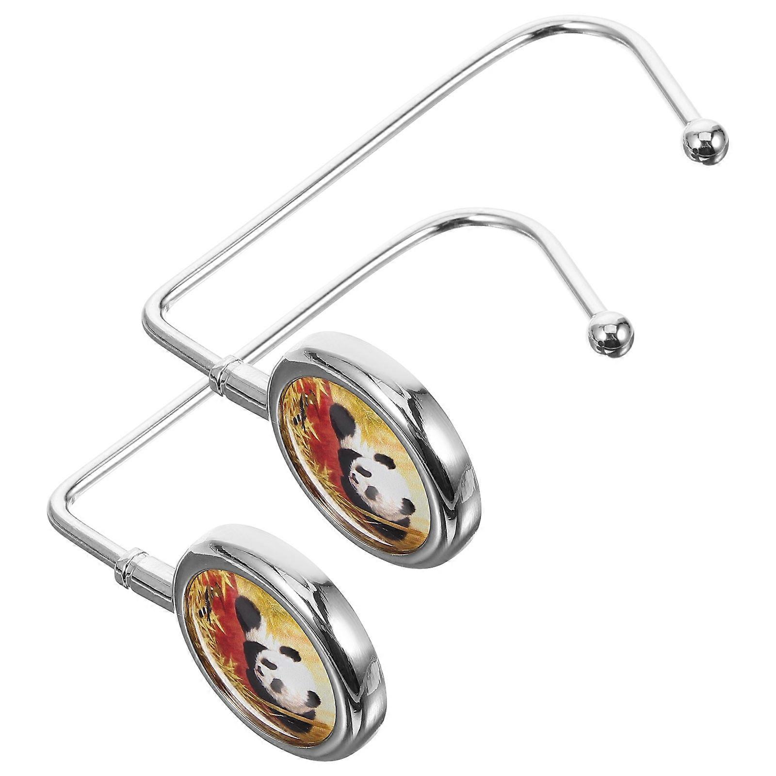 Desk Hooks with Panda Pattern for Handbag Backpack Purse Storage Made of Stainless Steel Assorted