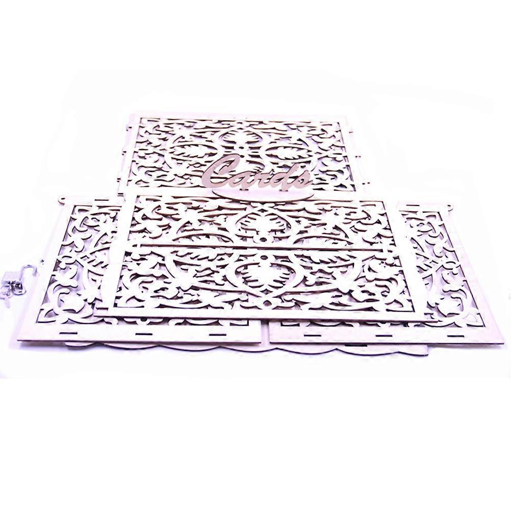 Stylish Rectangular Greeting Card Box With Lock For Weddings And Birthdays 30 X 21.5 X 24cm 1 Set