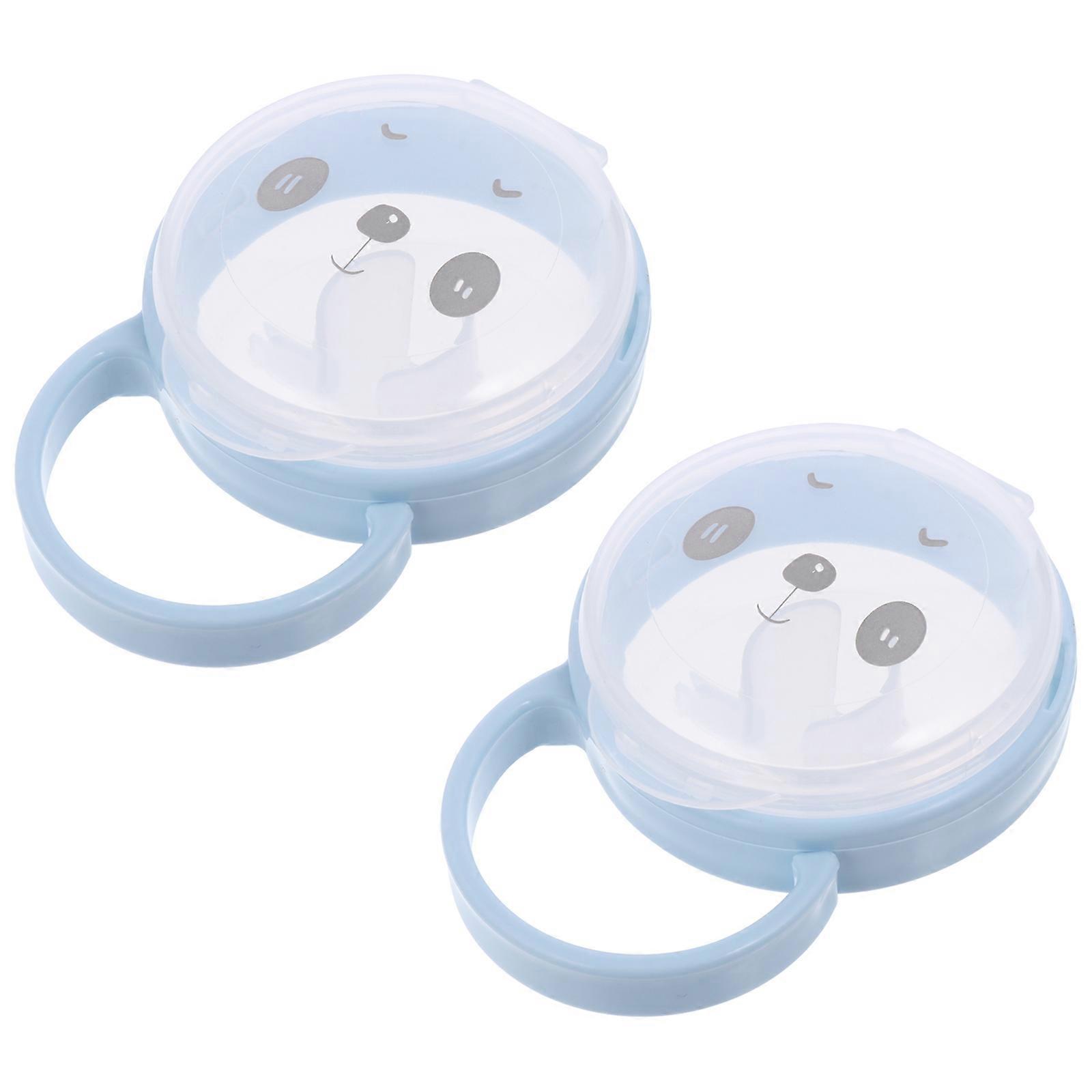 Baby Pacifier Box Protective Container Portable Travel-Friendly Soother Storage Case Blue 2Set