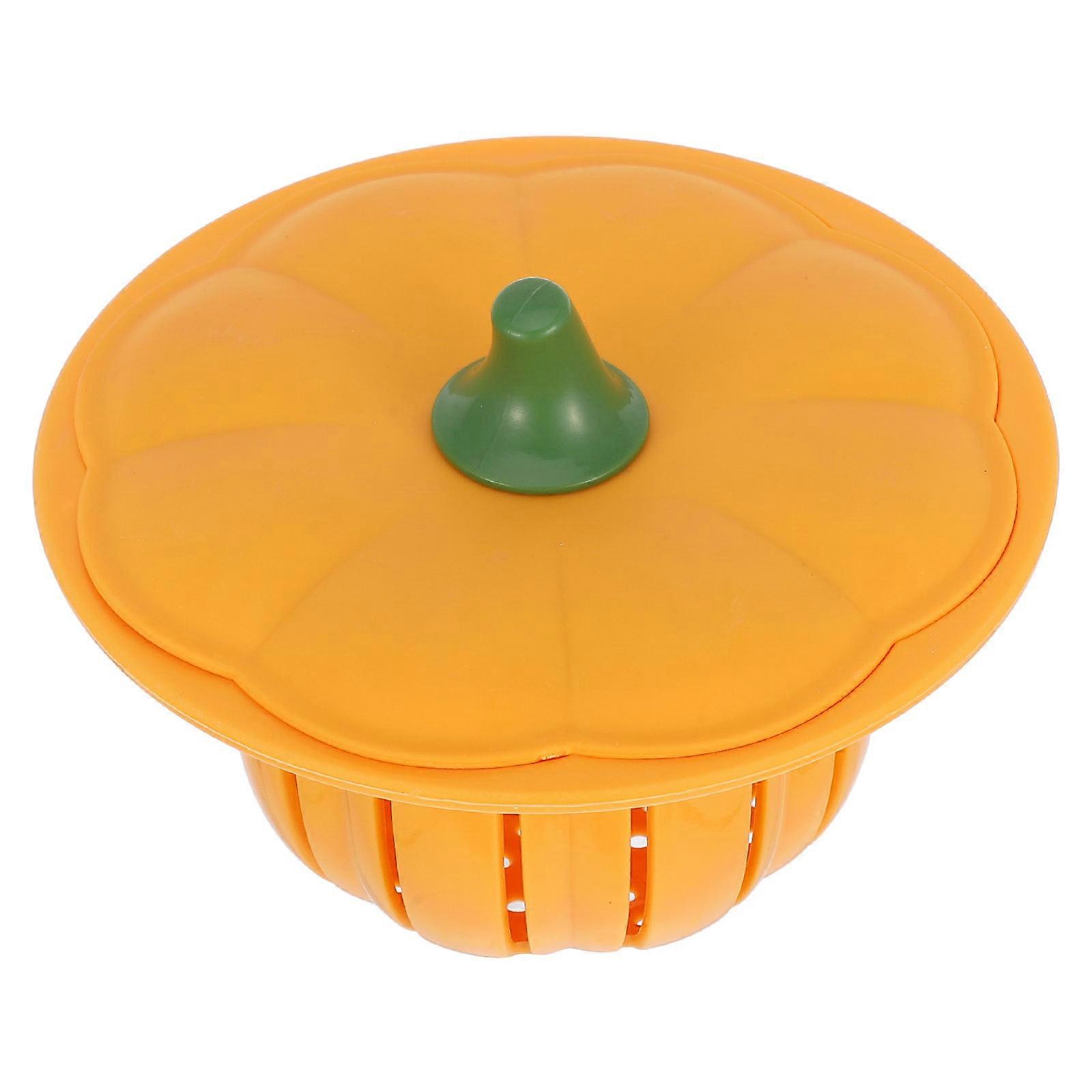 Pumpkin Shaped Kitchen Drain Strainer Efficient Food Waste Basket with Quick Drainage and Debris Filtering, Fits Kitchen and Bathroom Sinks, Yellow