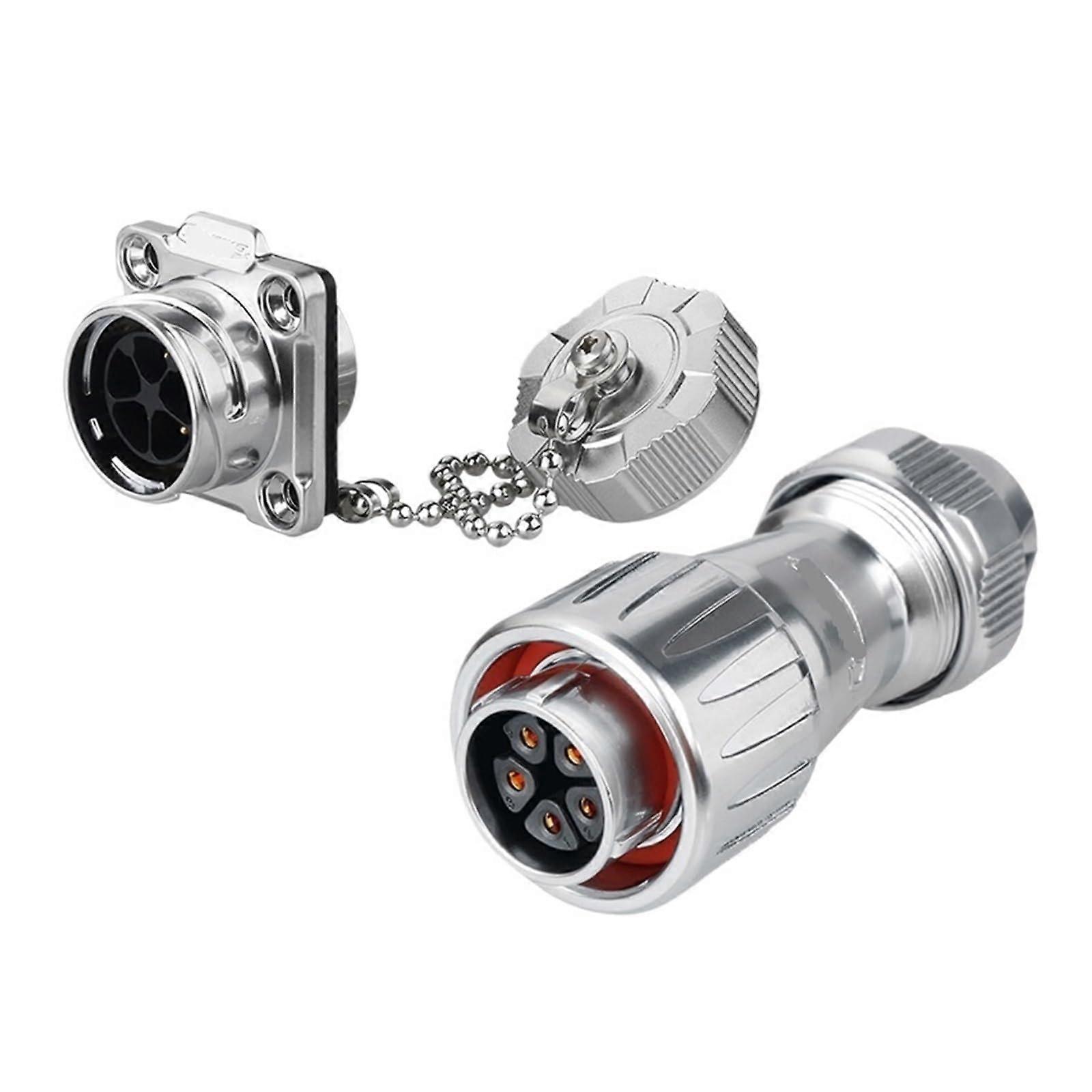 DZ20 Industrial Aviation Connector with Four Holes, and Low Temperature Resistant, 5 Core Black