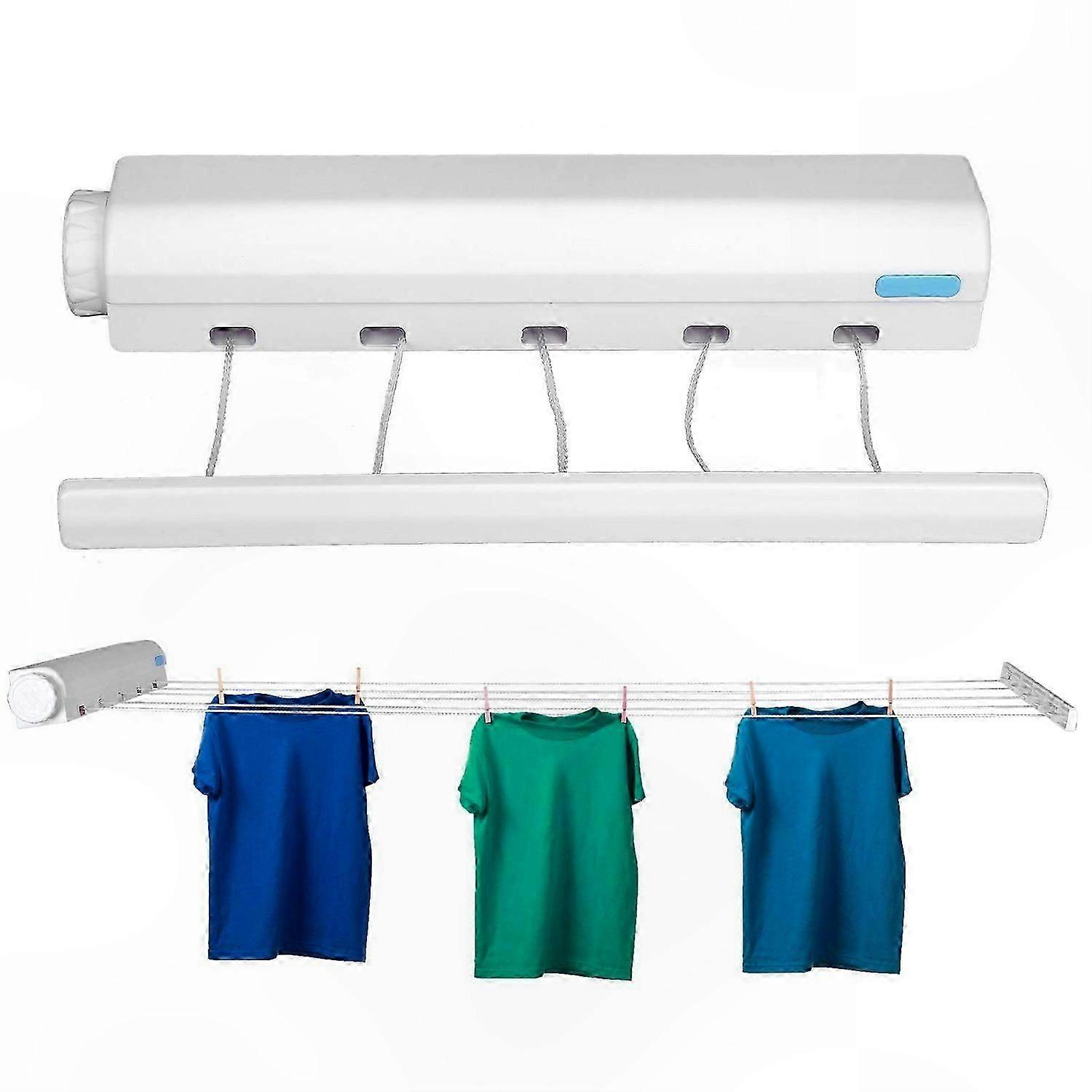 Retractable Laundry Drying Line with 8kg Capacity, 5x3.75m Expandable Clothes Airer Solution