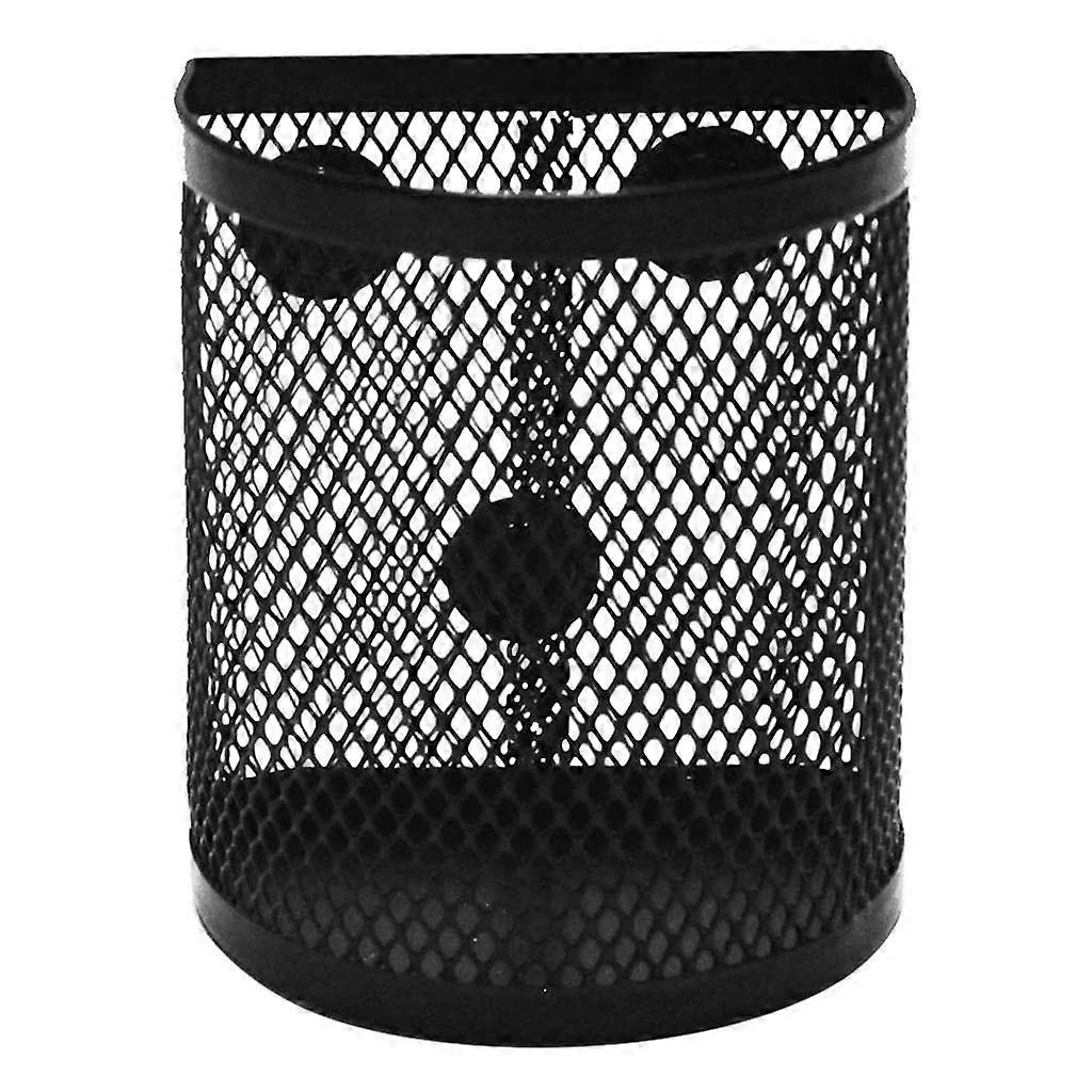 Magnetic pen holder, black mesh basket for locker, refrigerator, table, semicircular