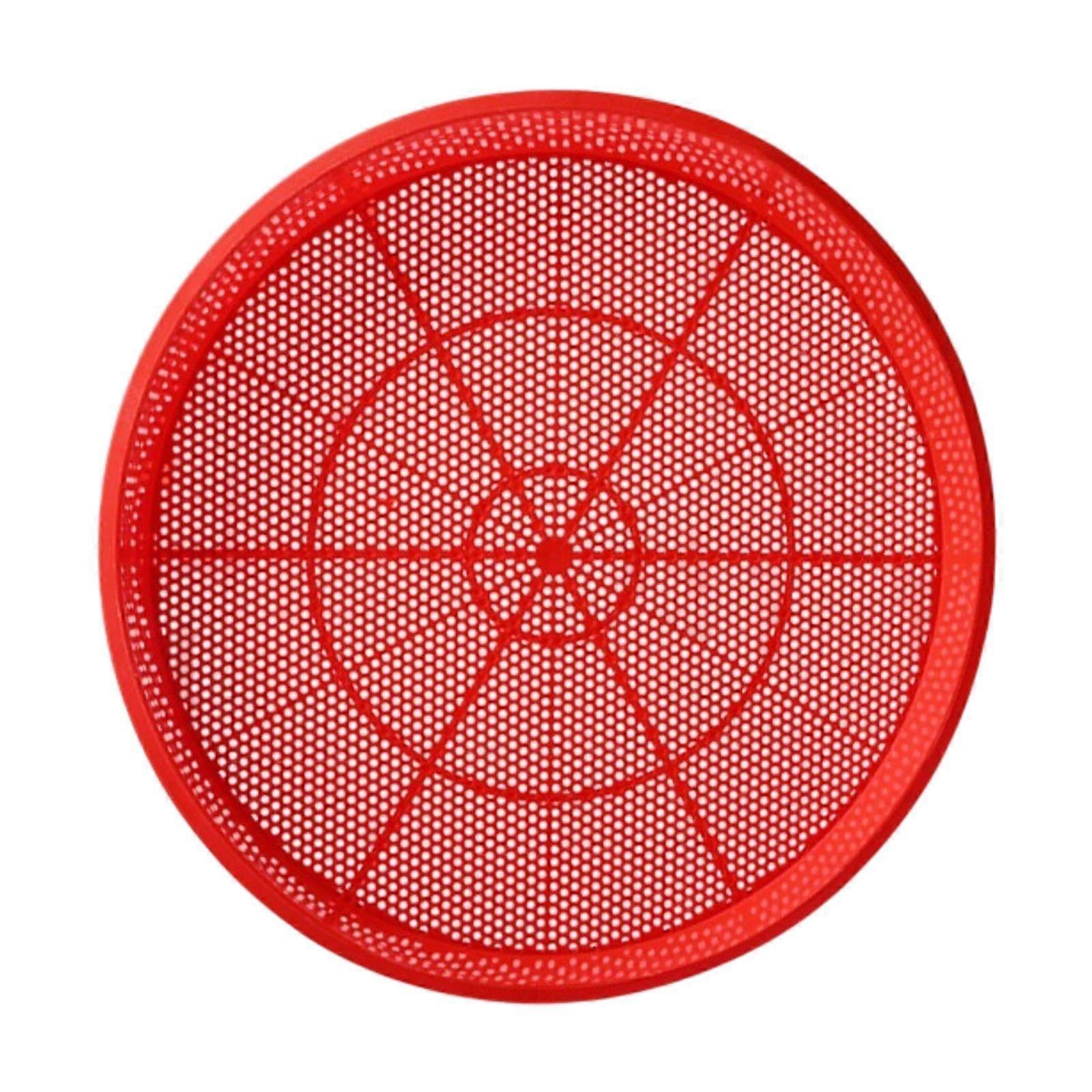 AWHAO Red Round Sieve Fine Mesh Dry Sieve 4 mm Hole Diameter Multicoloured Easy Clean Food Drying Rack Tea Meat Garden