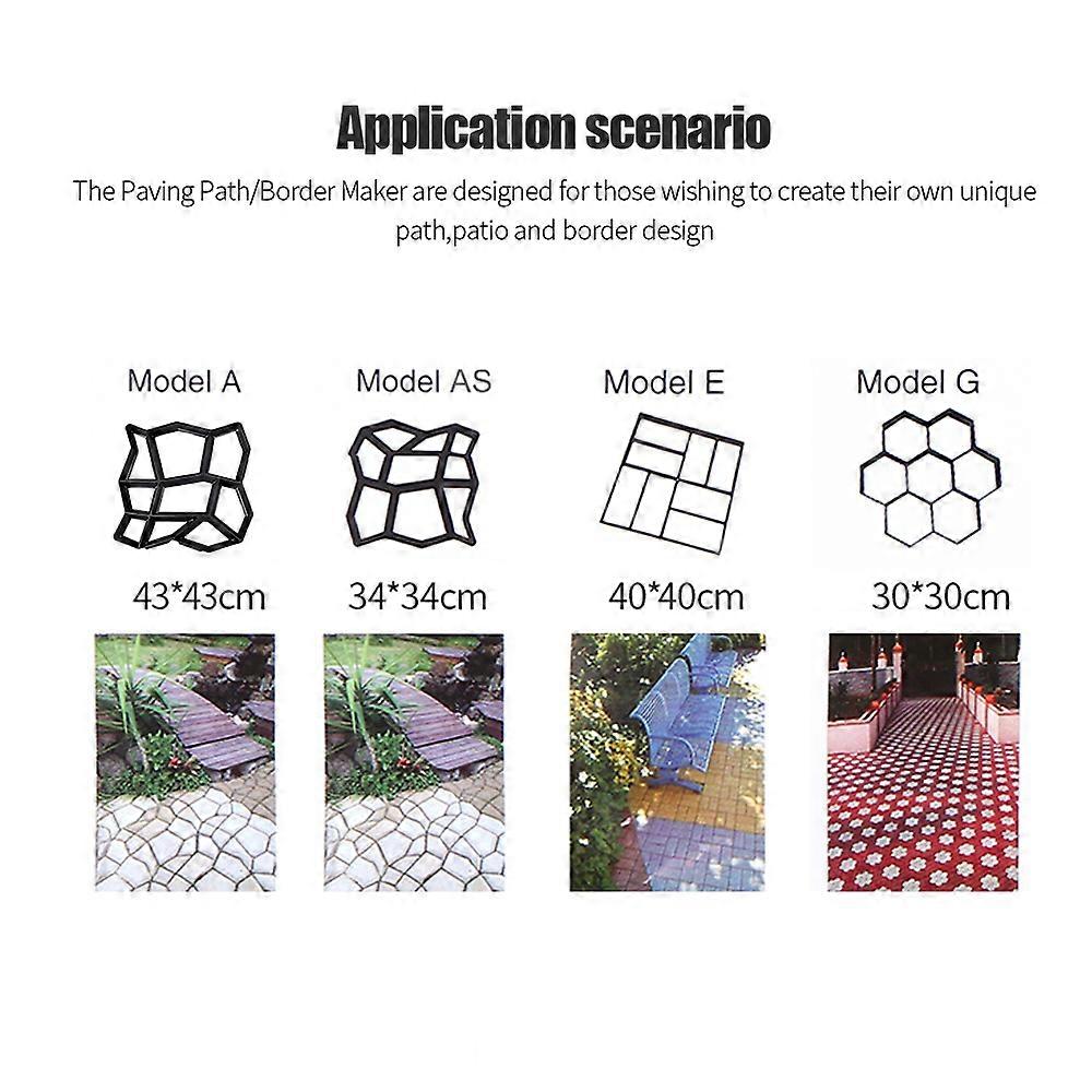 Paving Path Border Maker Path Molder Reusable Concrete Cement Stone Design Paver Walk Mould DIY Reusable Concrete Brick Mold