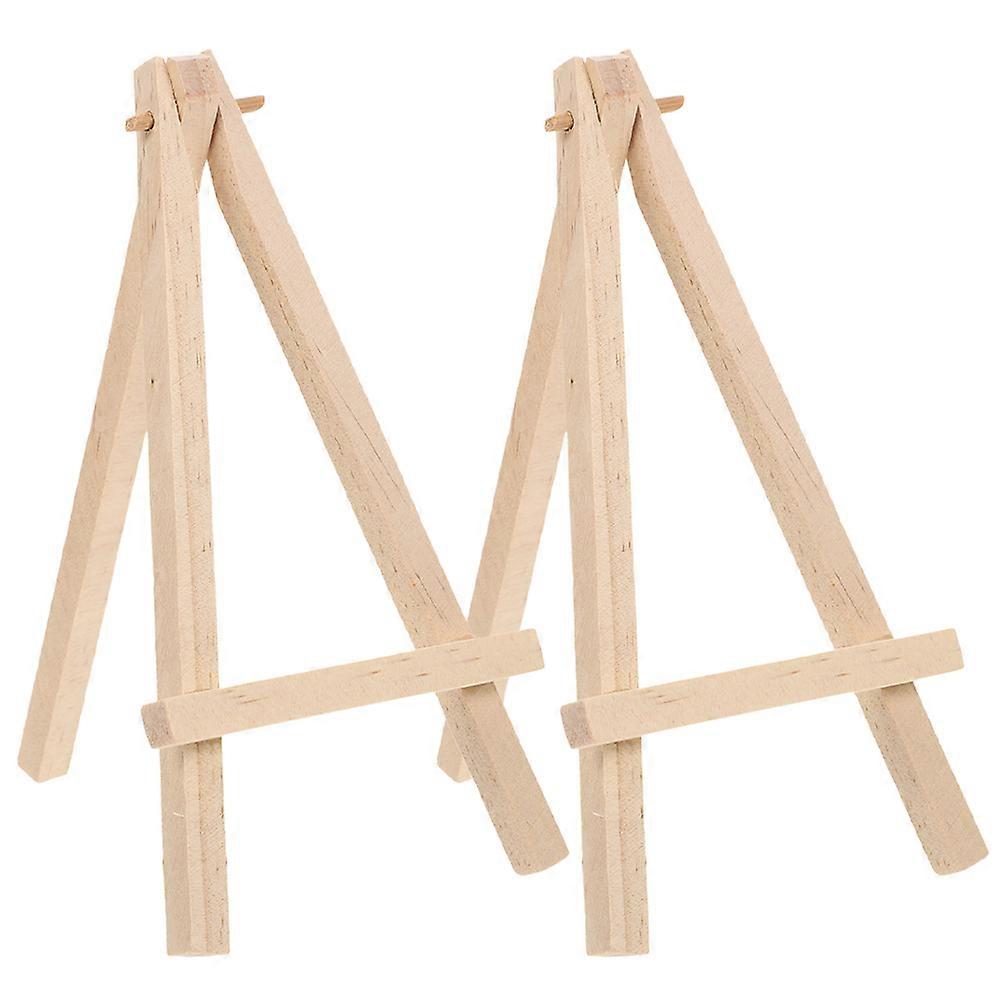 Mini Art Easel Wooden Desktop Easel for Office Display Beige Foldable 2Pcs