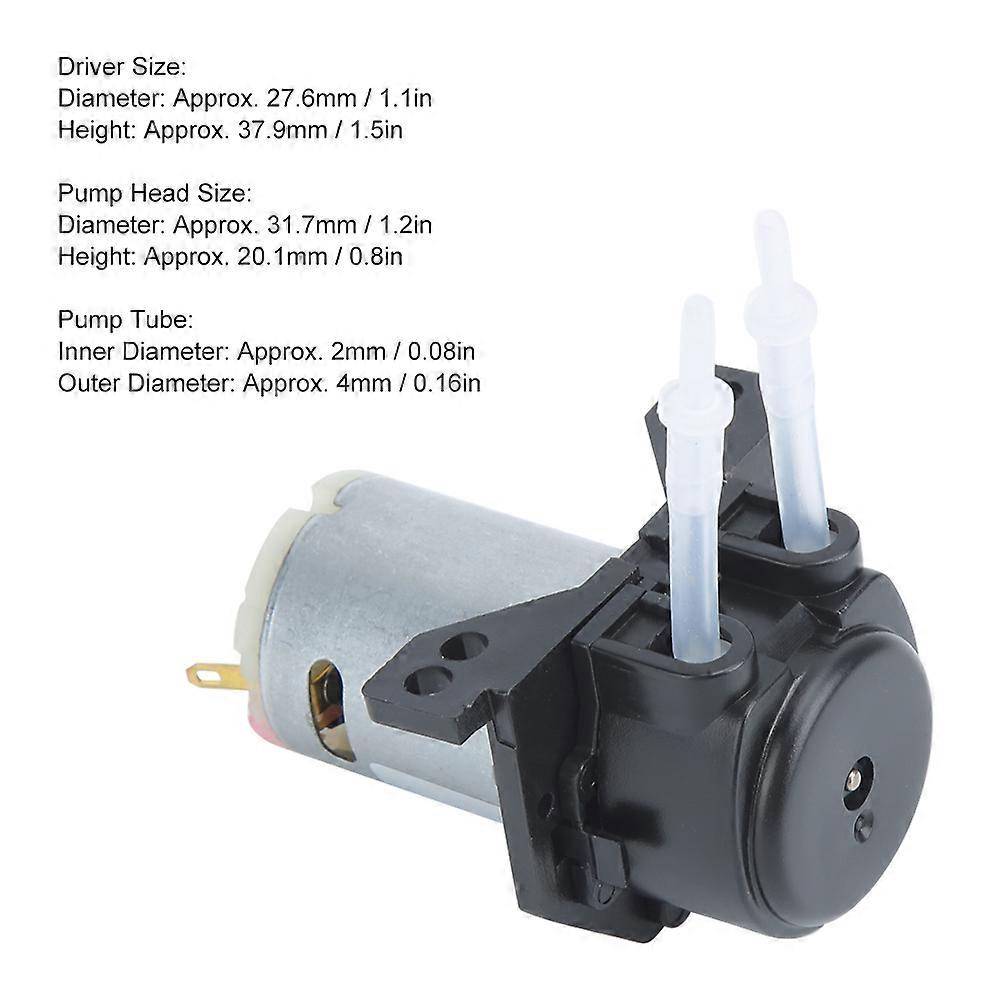 Garden 12V Mini Right Angle Peristaltic Dosing Pump, 100ml/min, Black