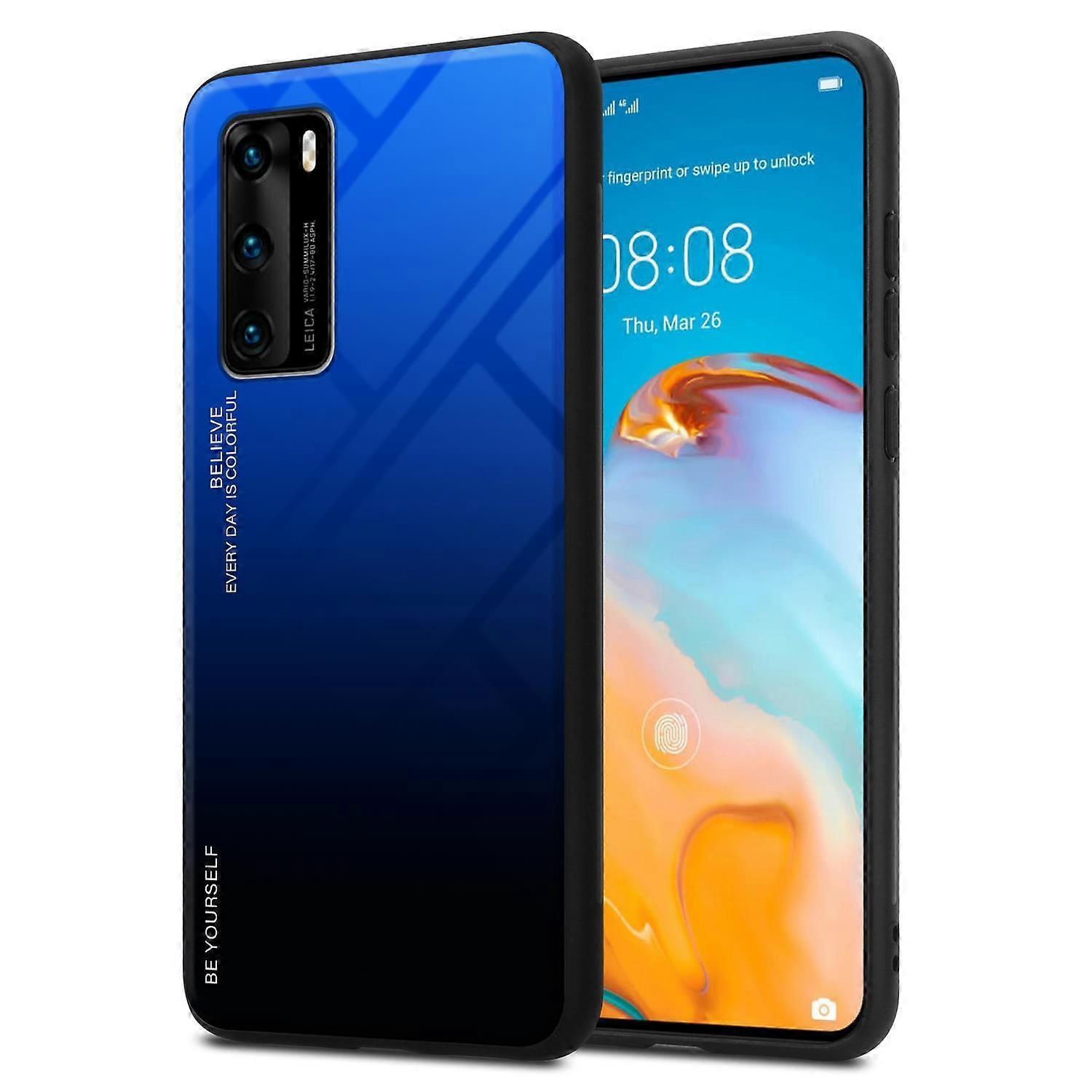 Huawei P40 TPU Case - Back Cover with Protective Glass - Two-tone